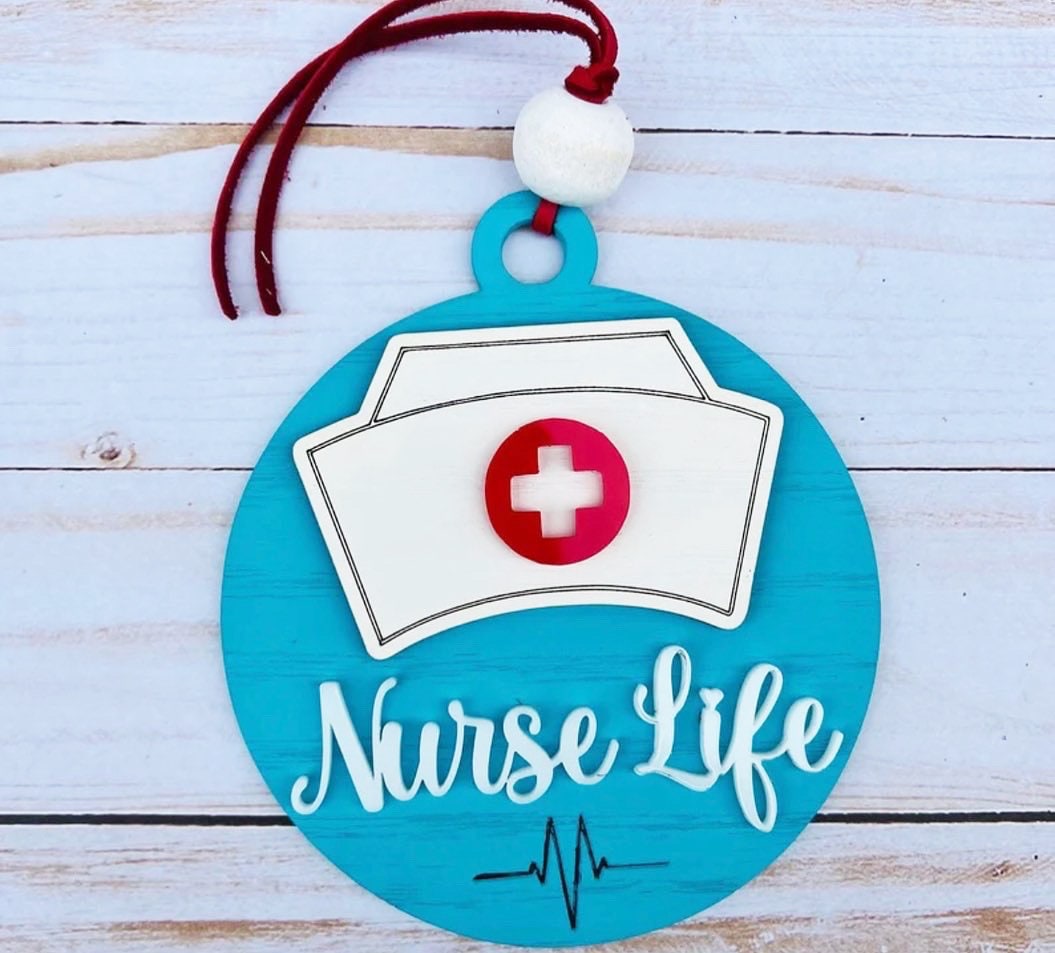 Nurse Car Charm, Nurses Week, Nurse Gift, Nurse Ornament, Scrub Life Gift, Nurse Life Gift, Nurse Lanyard