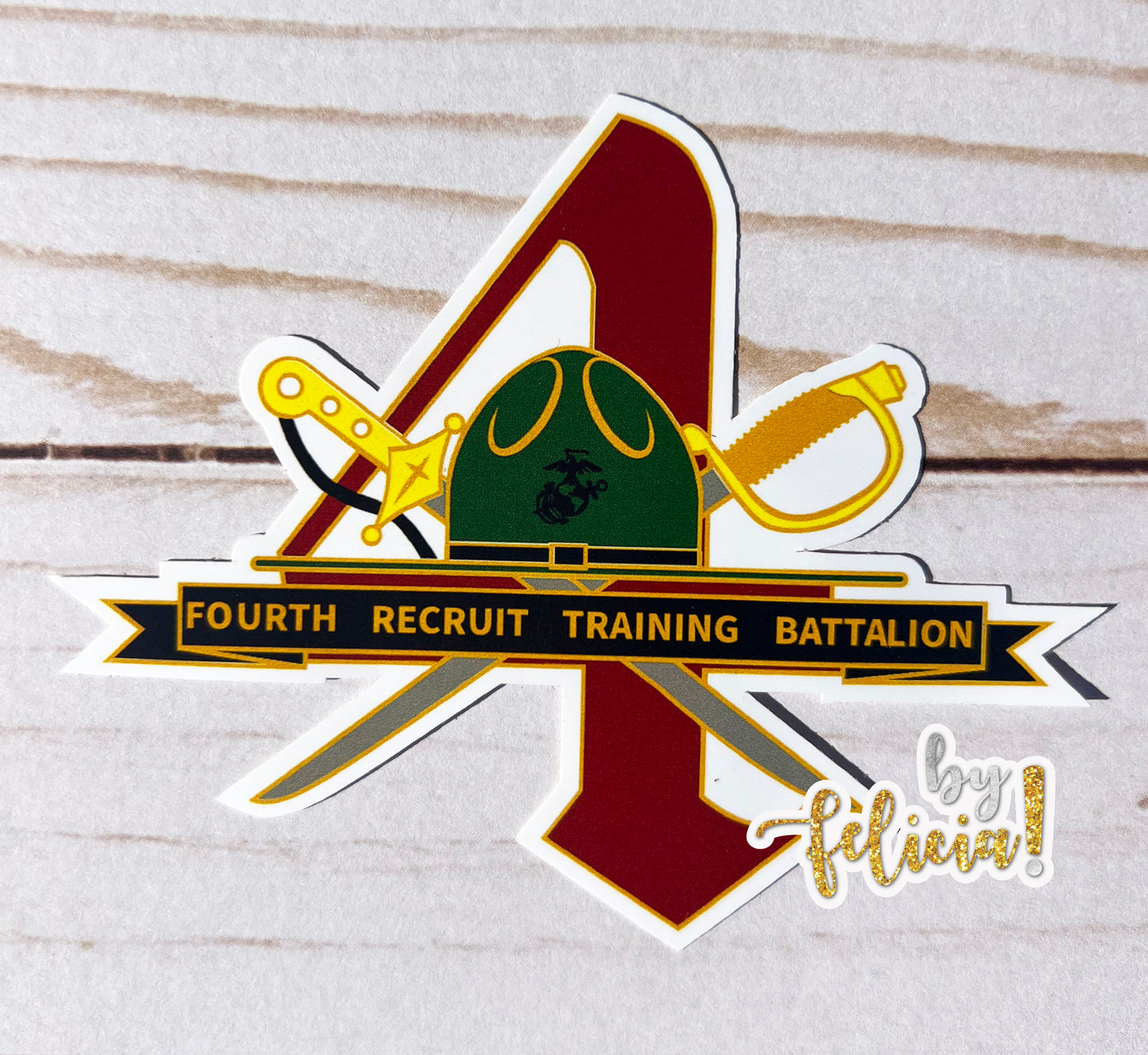 4th Battalion USMC, 4th Battalion Parris Island, Marine Corps Stickers, USMC Sticker, Women Marine Veteran, 4th Bn, USMC License #286-23