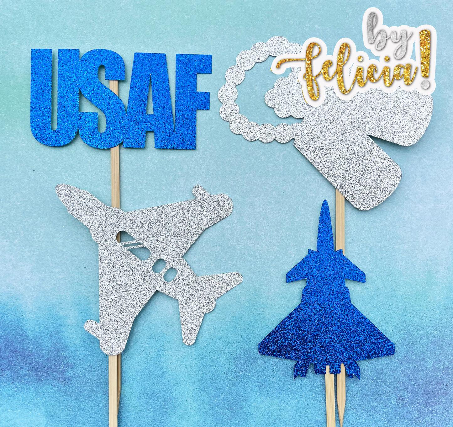 Air Force Party Decorations, Air Force Centerpiece, Air Force Boot Camp bound, Air Force Graduation Party, USAF Retirement Gift