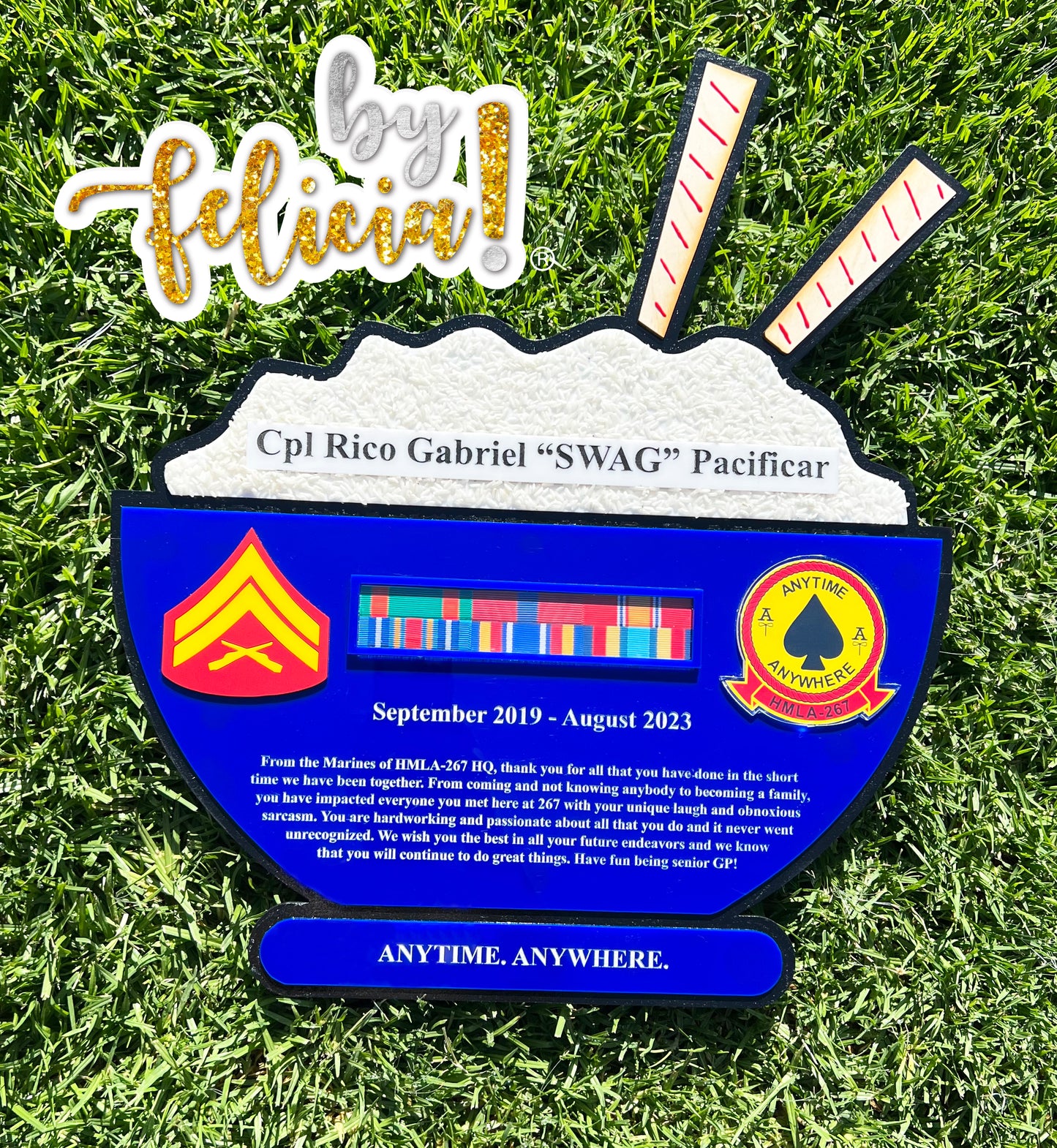 Custom Marine Corps Plaques, Military Retirement Plaques, Custom Military Plaques, USMC License 286-23