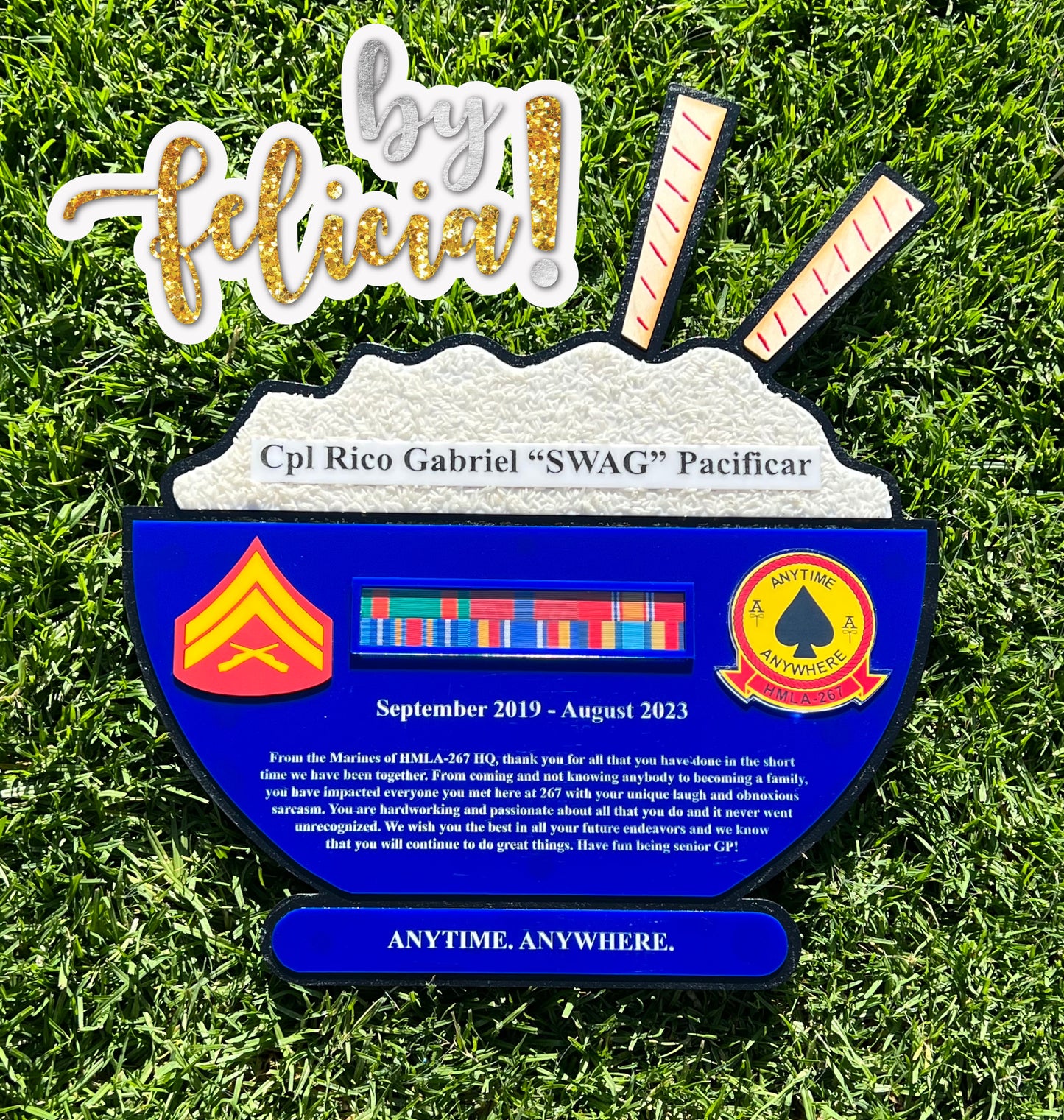 Custom Marine Corps Plaques, Military Retirement Plaques, Custom Military Plaques, USMC License 286-23