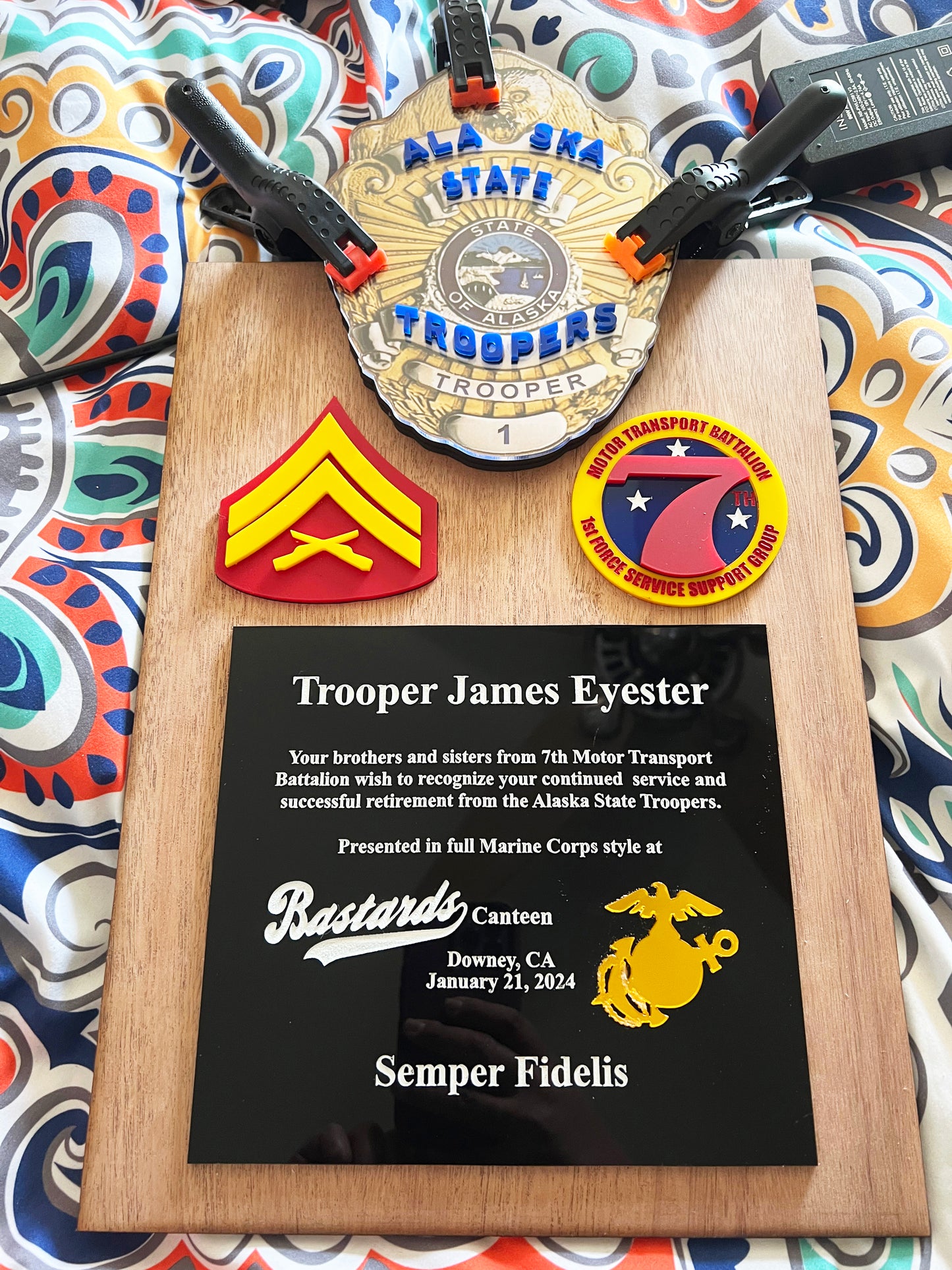 Custom Marine Corps Plaques, Military Retirement Plaques, Custom Military Plaques, USMC License 286-23