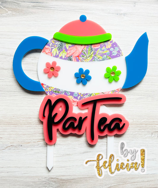 Tea Party Cake Toppers, Tea Party birthday cake topper, Tea Party cake decorations