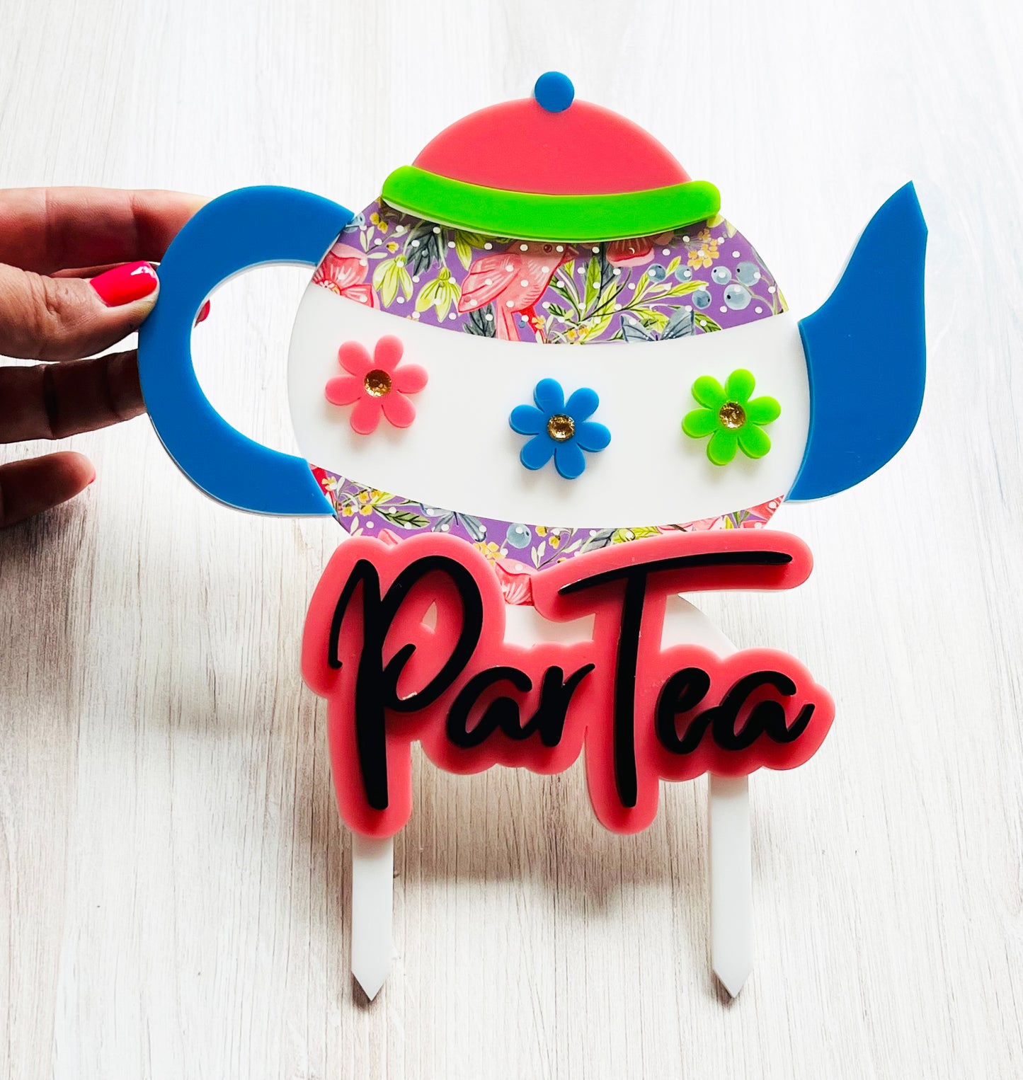 Tea Party Cake Toppers, Tea Party birthday cake topper, Tea Party cake decorations