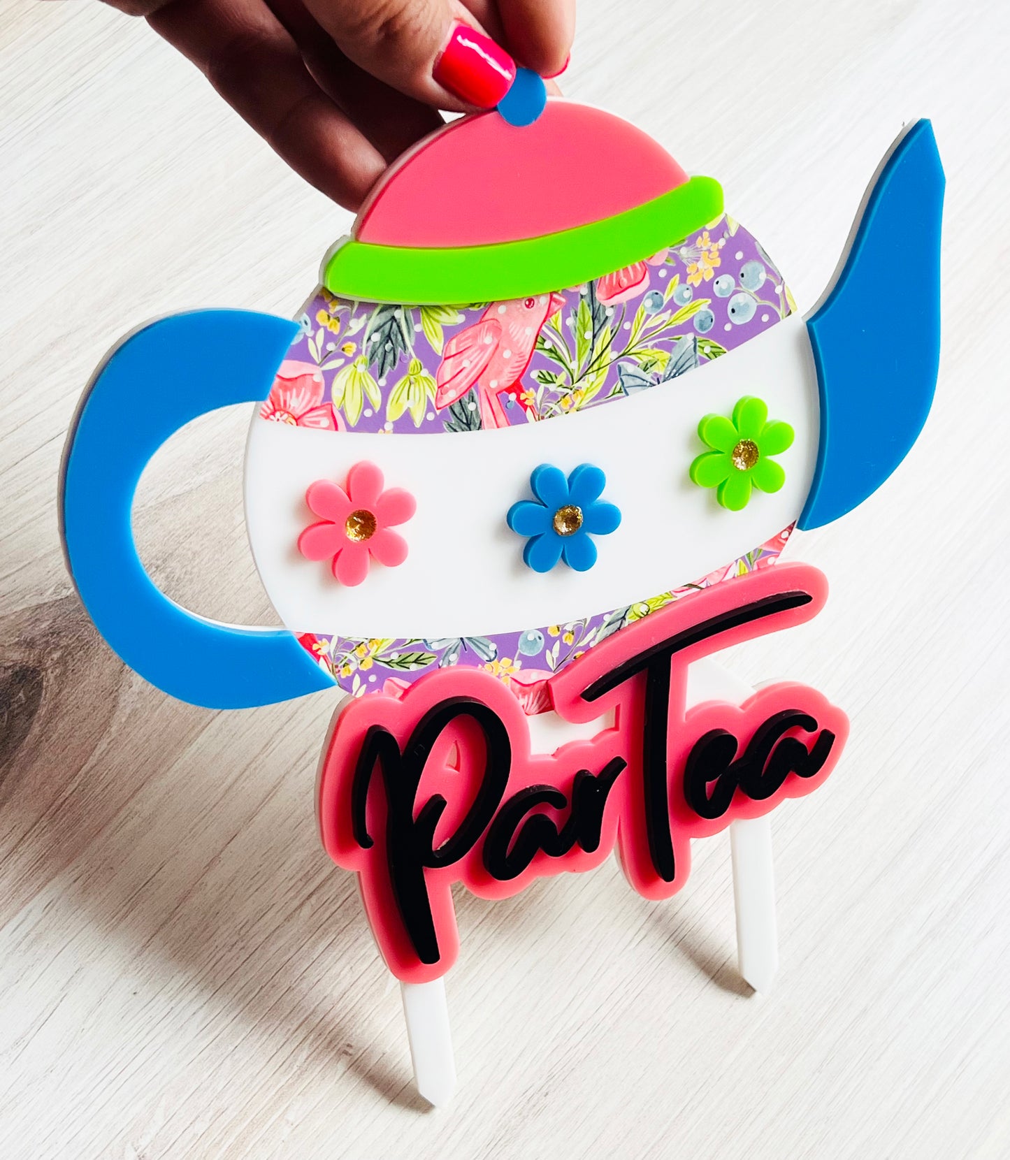 Tea Party Cake Toppers, Tea Party birthday cake topper, Tea Party cake decorations