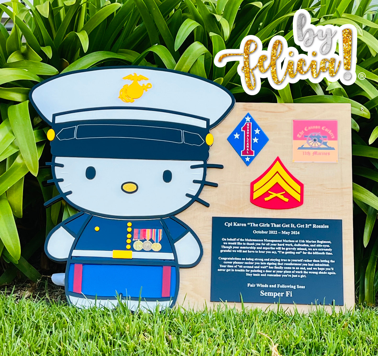 Custom Marine Corps Plaques, Military Retirement Plaques, Custom Military Plaques, USMC License 286-23