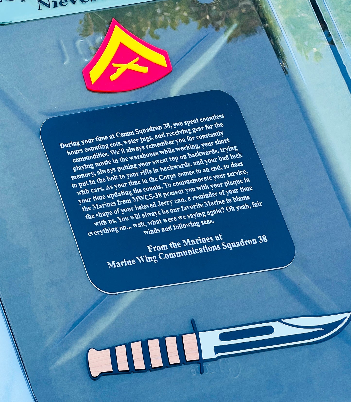 Custom Marine Corps Plaques, Military Retirement Plaques, Custom Military Plaques, USMC License 286-23