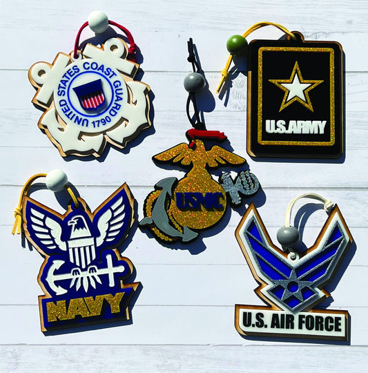 Military Christmas ornament, Marines ornament, Navy ornament, Army ornament, Air Force ornament, Coast guard ornament, USMC Hobbyist #286-23