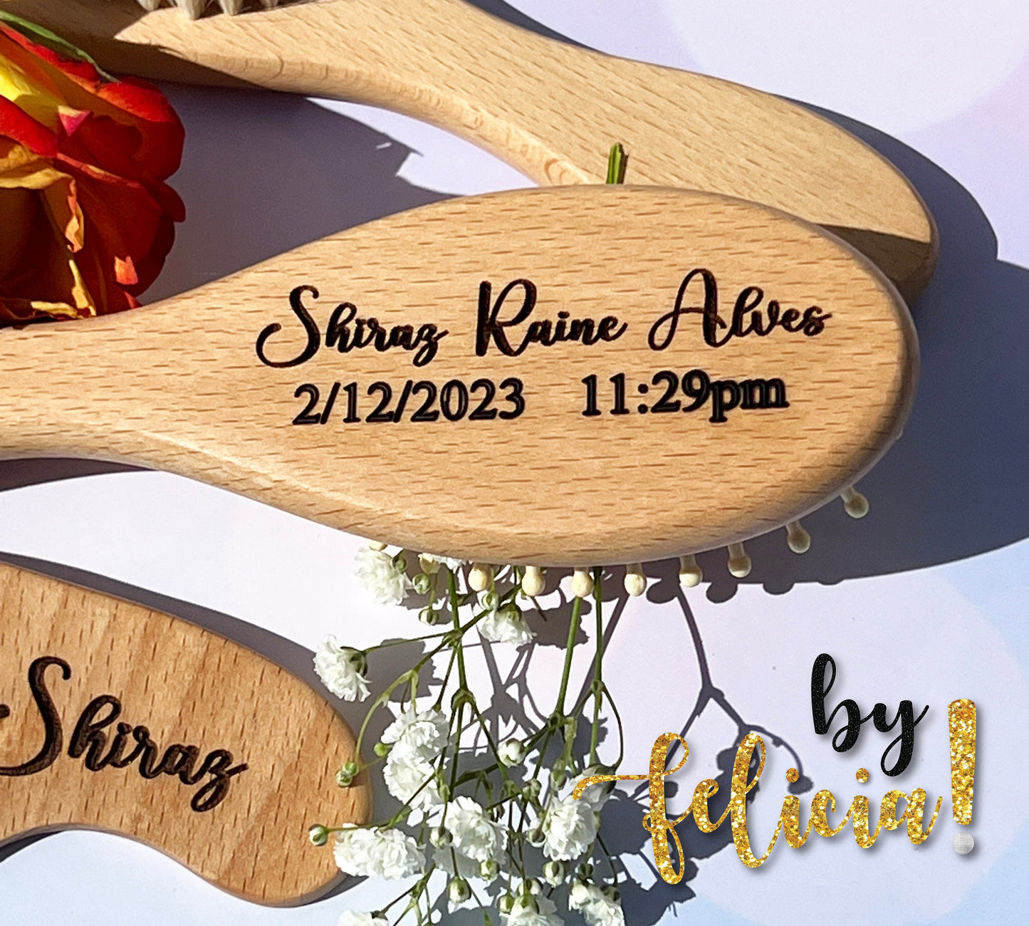 Baby Gift set, Baby gift personalized, Baby shower gift, Custom baby gifts, Newborn Gift set, Wooden baby brush, Personalized brush baby