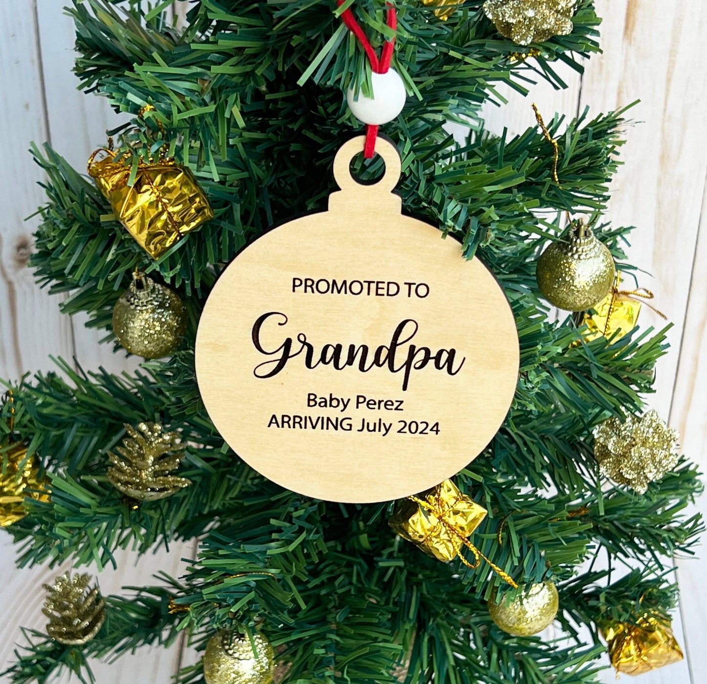 Baby announcement ornament • Personalized Pregnancy Announcement Ornament • Customized Ornament • Promoted to Grandma • Promoted to Grandpa