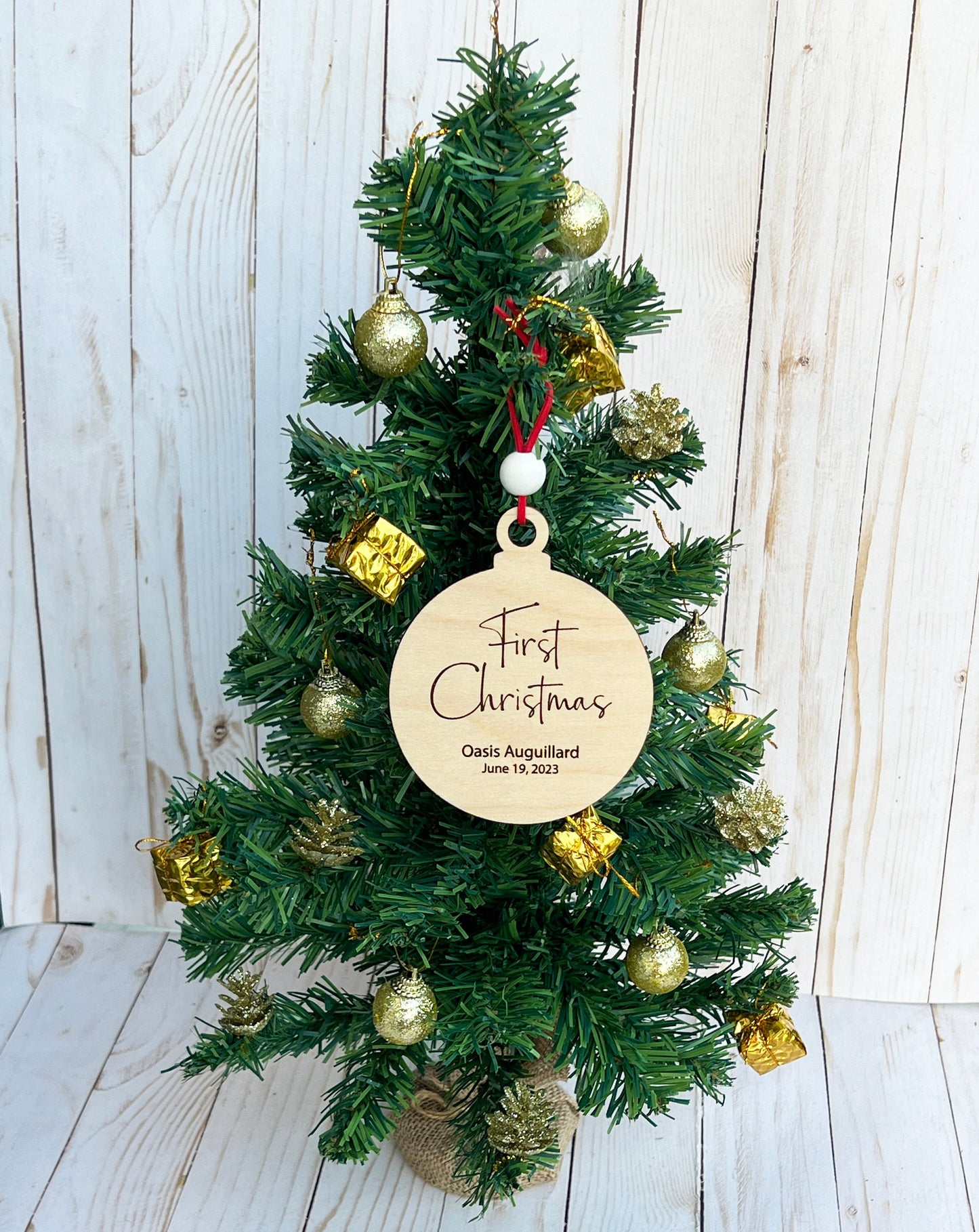 Baby's First Christmas Personalized Christmas Ornament • Custom Holiday Ornament for Baby • Parent's First Christmas • Baby Shower Gift