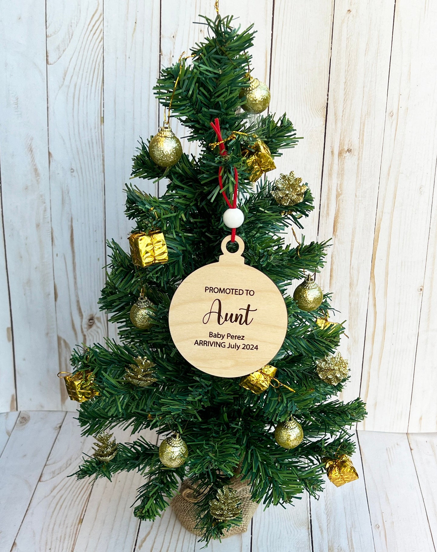 Personalized Pregnancy Announcement Christmas Ornament • Customized Ornament • Promoted to Aunt • Promoted to Funcle • Christmas Baby
