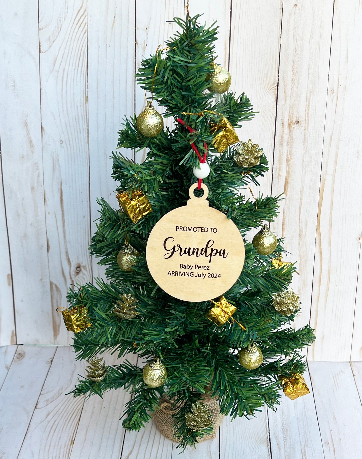 Baby announcement ornament • Personalized Pregnancy Announcement Ornament • Customized Ornament • Promoted to Grandma • Promoted to Grandpa