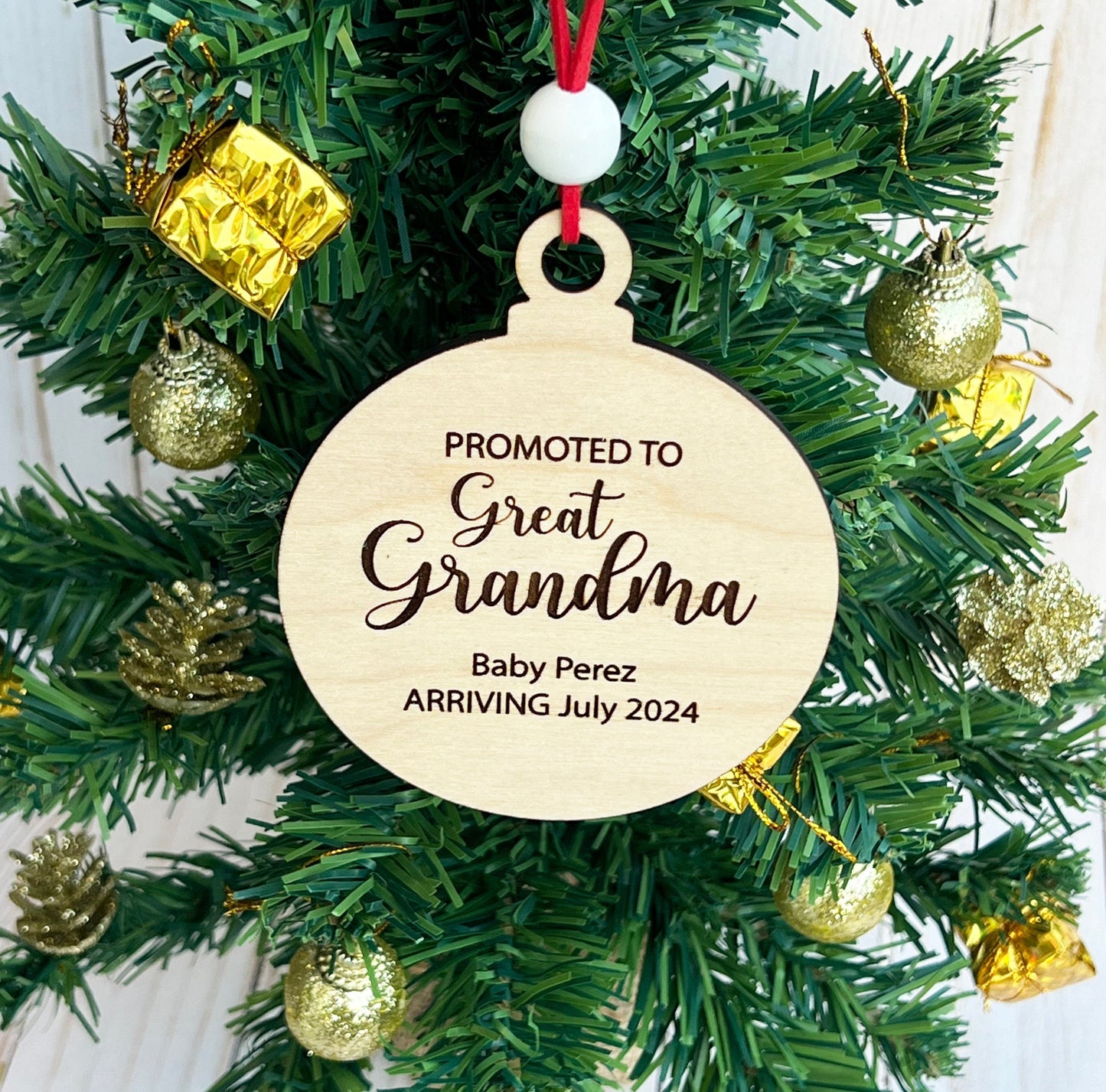 Baby announcement ornament • Personalized Pregnancy Announcement Ornament • Customized Ornament • Promoted to Grandma • Promoted to Grandpa