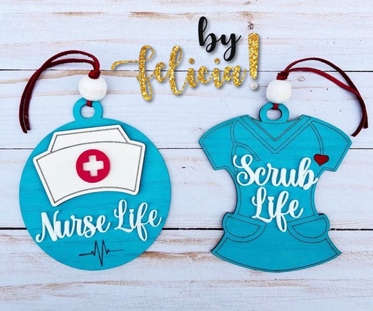 Nurse Car Charm, Nurses Week, Nurse Gift, Nurse Ornament, Scrub Life Gift, Nurse Life Gift, Nurse Lanyard