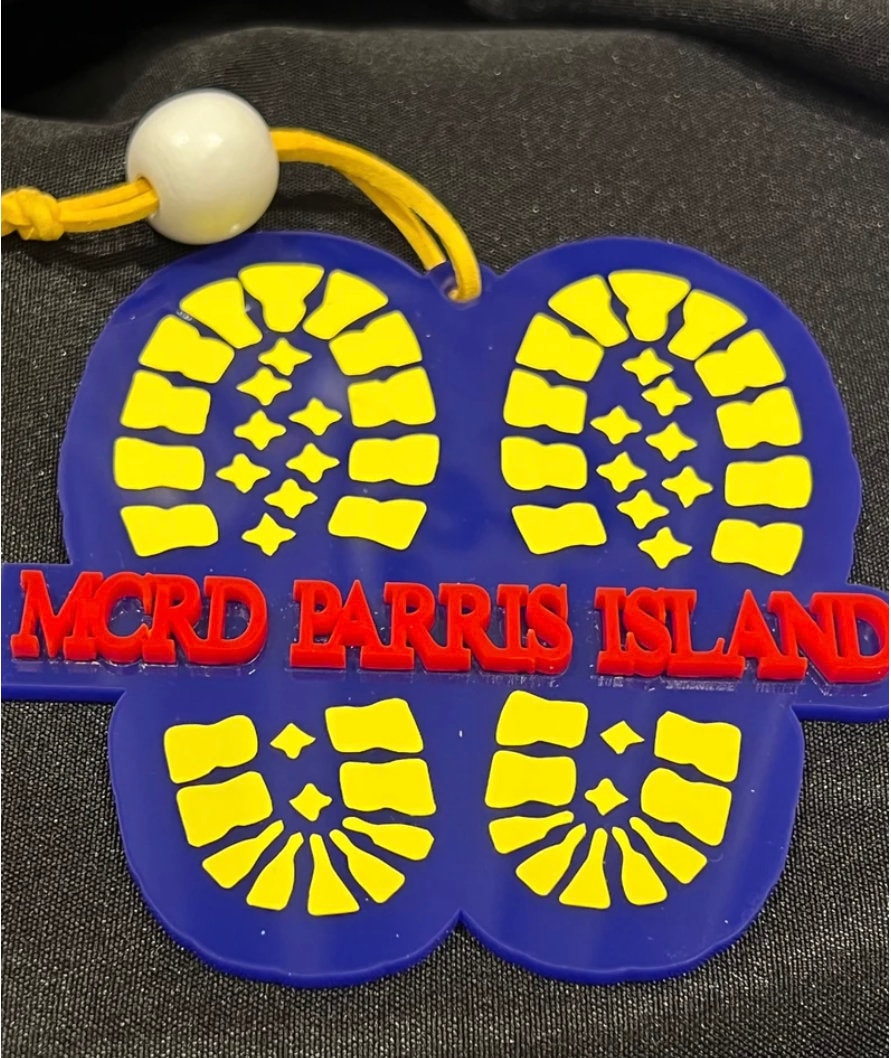 Marine Corps Ornament | Yellow Footprints | USMC Ornament | Marine Corps Gift | USMC Gift | Military Ornament | USMC License #286-23