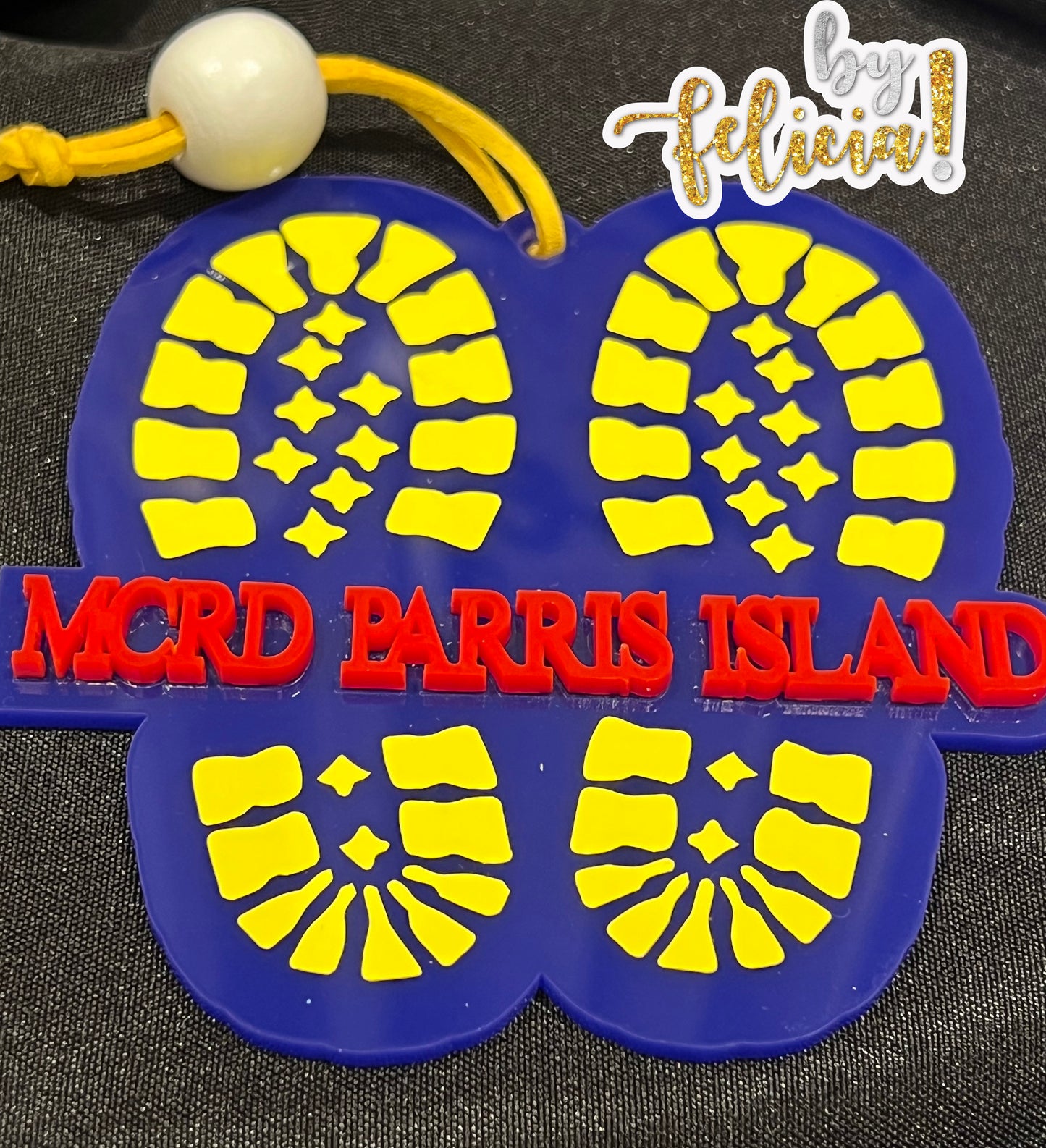 Marine Corps Ornament | Yellow Footprints | USMC Ornament | Marine Corps Gift | USMC Gift | Military Ornament | USMC License #286-23