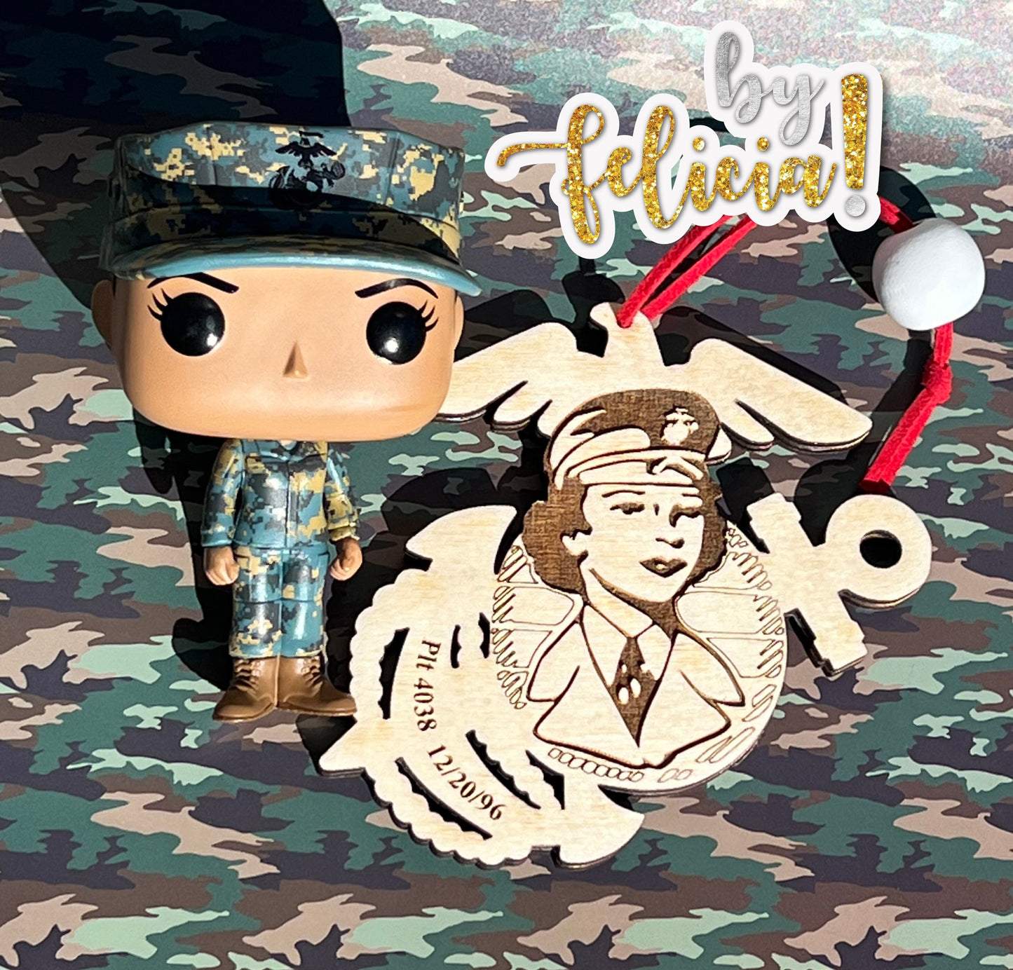 Marine Corps Ornament | Women Marine Logo | USMC Ornament | Marine Corps Gifts | USMC Gifts | USMC License #286-23