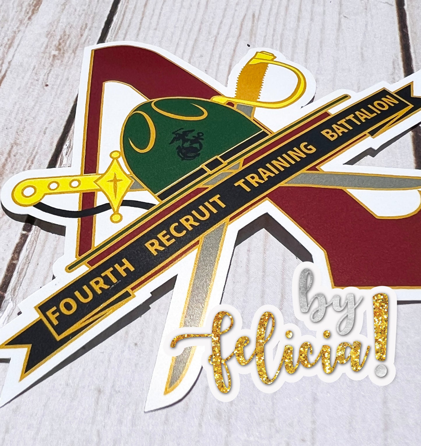 4th Battalion USMC, 4th Battalion Parris Island, Marine Corps Stickers, USMC Sticker, Women Marine Veteran, 4th Bn, USMC License #286-23