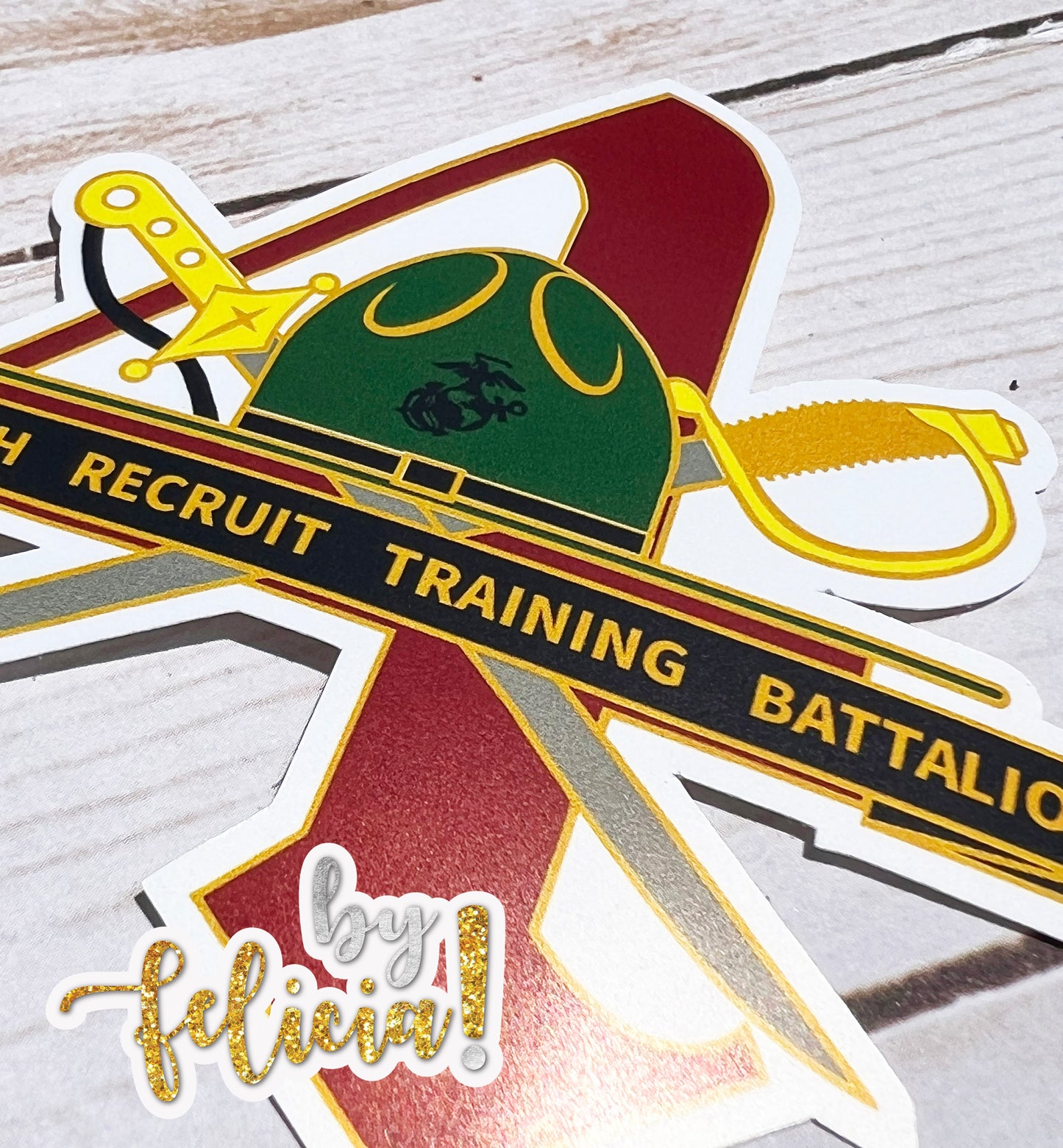 4th Battalion USMC, 4th Battalion Parris Island, Marine Corps Stickers, USMC Sticker, Women Marine Veteran, 4th Bn, USMC License #286-23