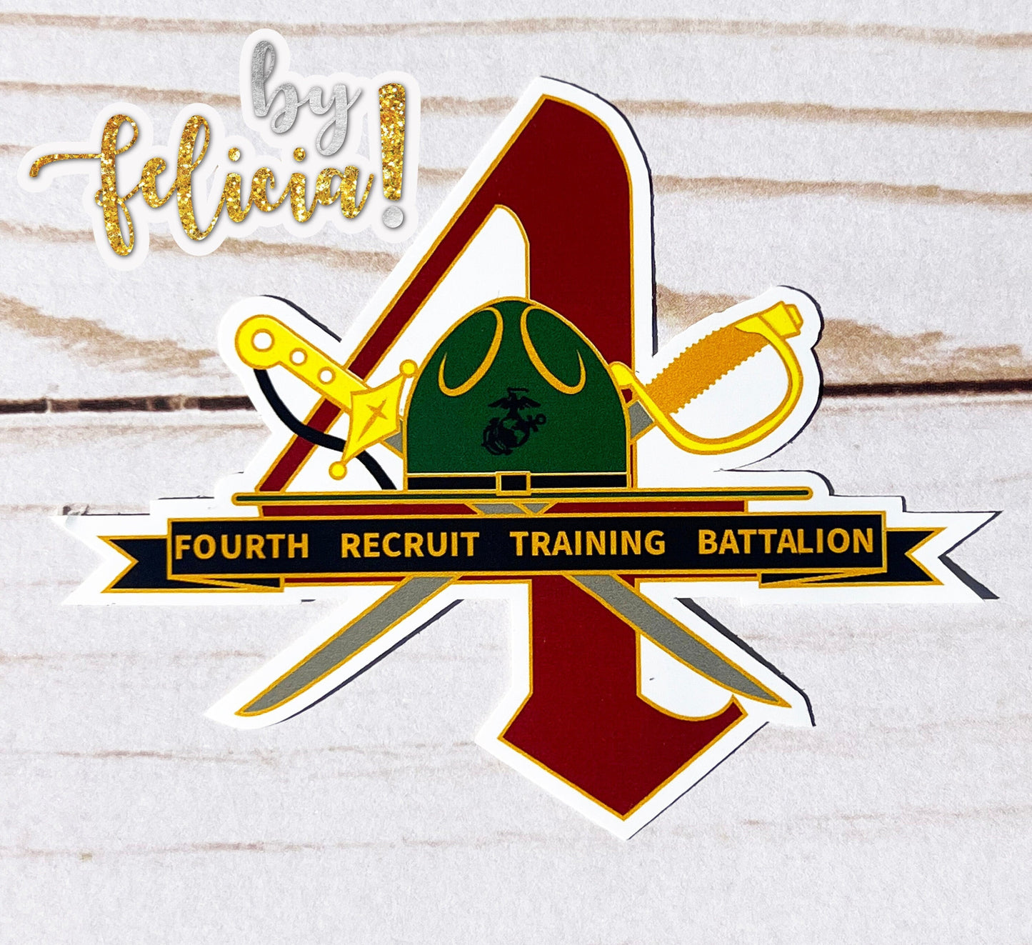 4th Battalion USMC, 4th Battalion Parris Island, Marine Corps Stickers, USMC Sticker, Women Marine Veteran, 4th Bn, USMC License #286-23