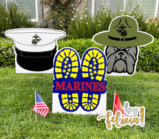 Marines Yard Sign, Marines Boot Camp Graduation, Military yard signs, Marine Corps Ball, USMC Yard Signs, USMC License #286-23