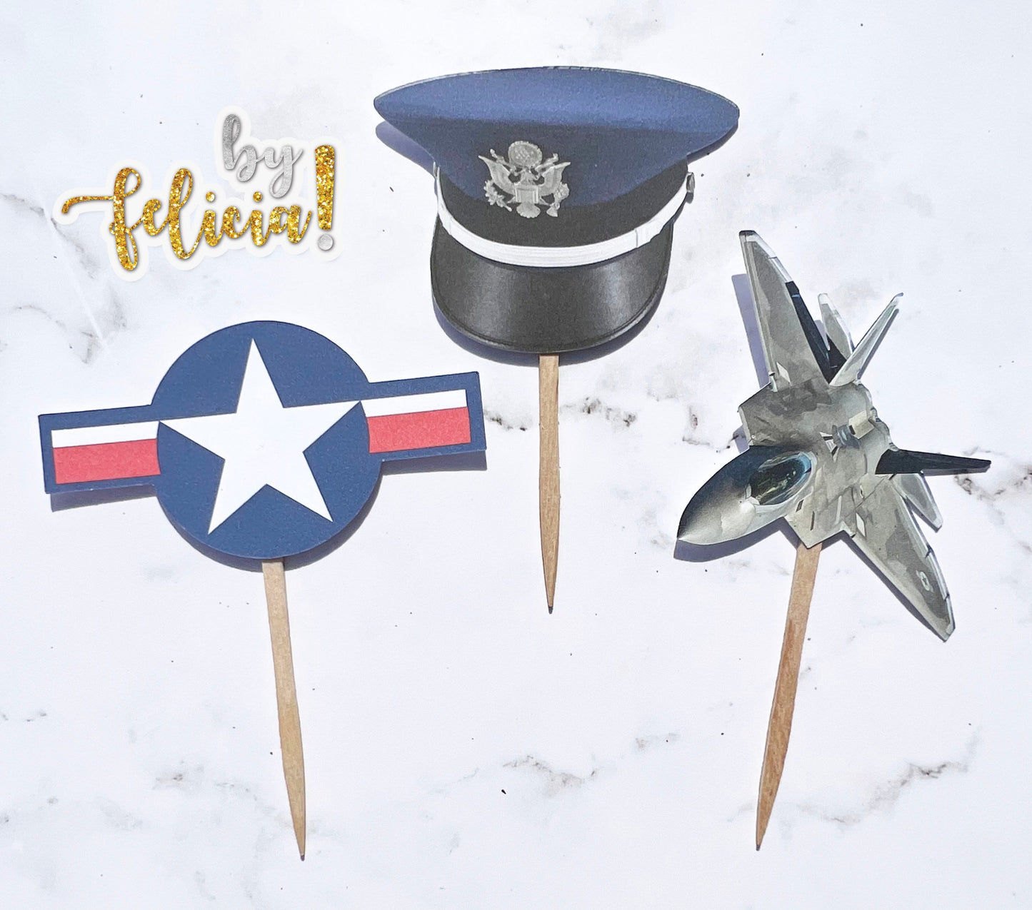 Air Force Cupcake Topper | USAF Cupcake Topper | Air Force Party Decoration | Air Force Graduation | USAF Party Decoration | Air Force Cake