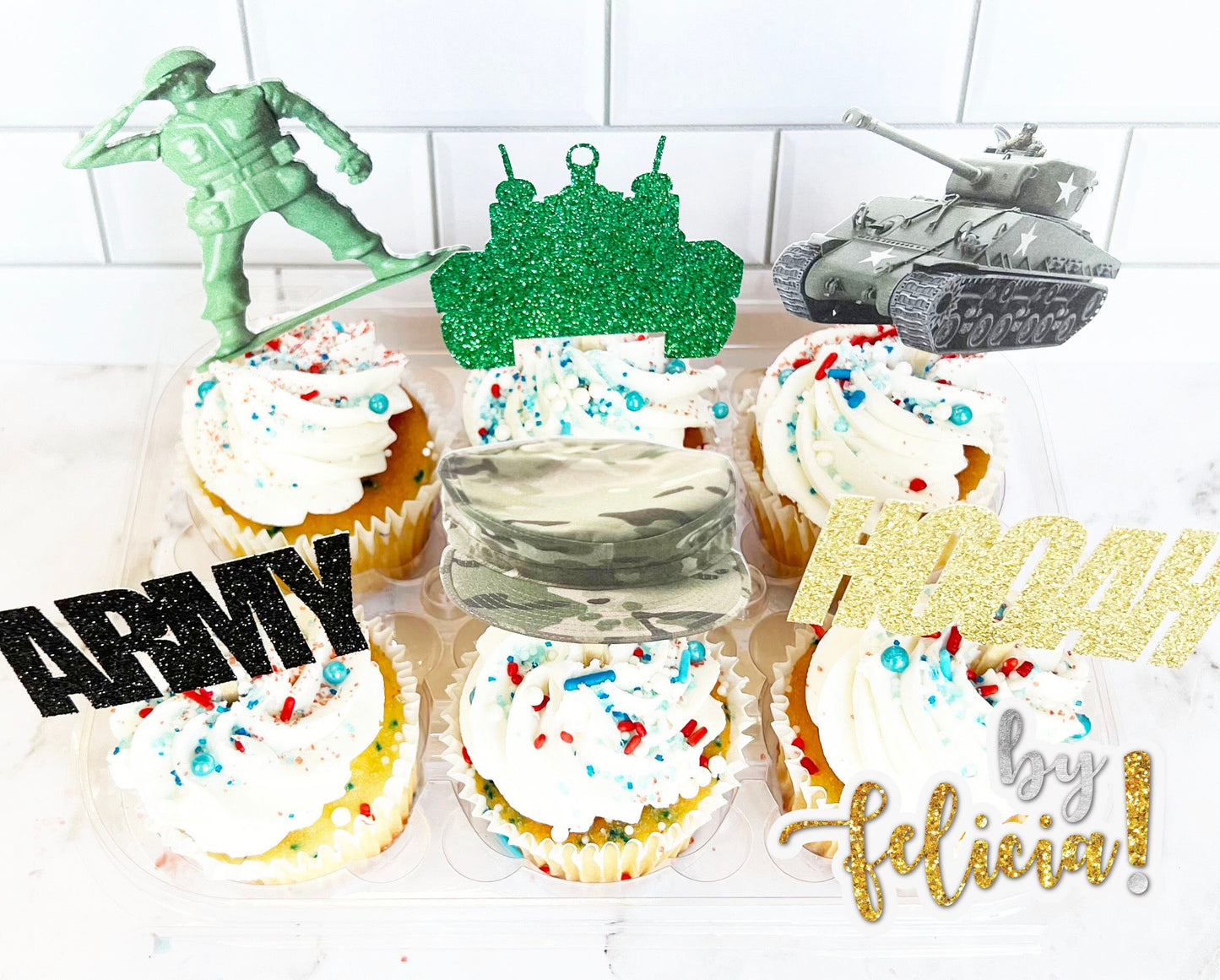 Army Cupcake Topper | Army Cake Topper | Army Party Decoration | Army Going Away Party | Army Party Supplies | Army Decorations for Party