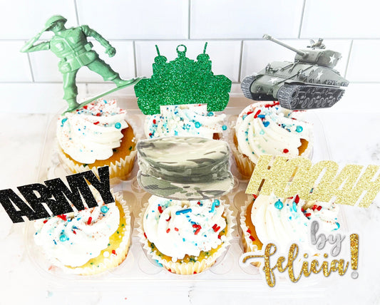 Army Cupcake Topper | Army Cake Topper | Army Party Decoration | Army Going Away Party | Army Party Supplies | Army Decorations for Party