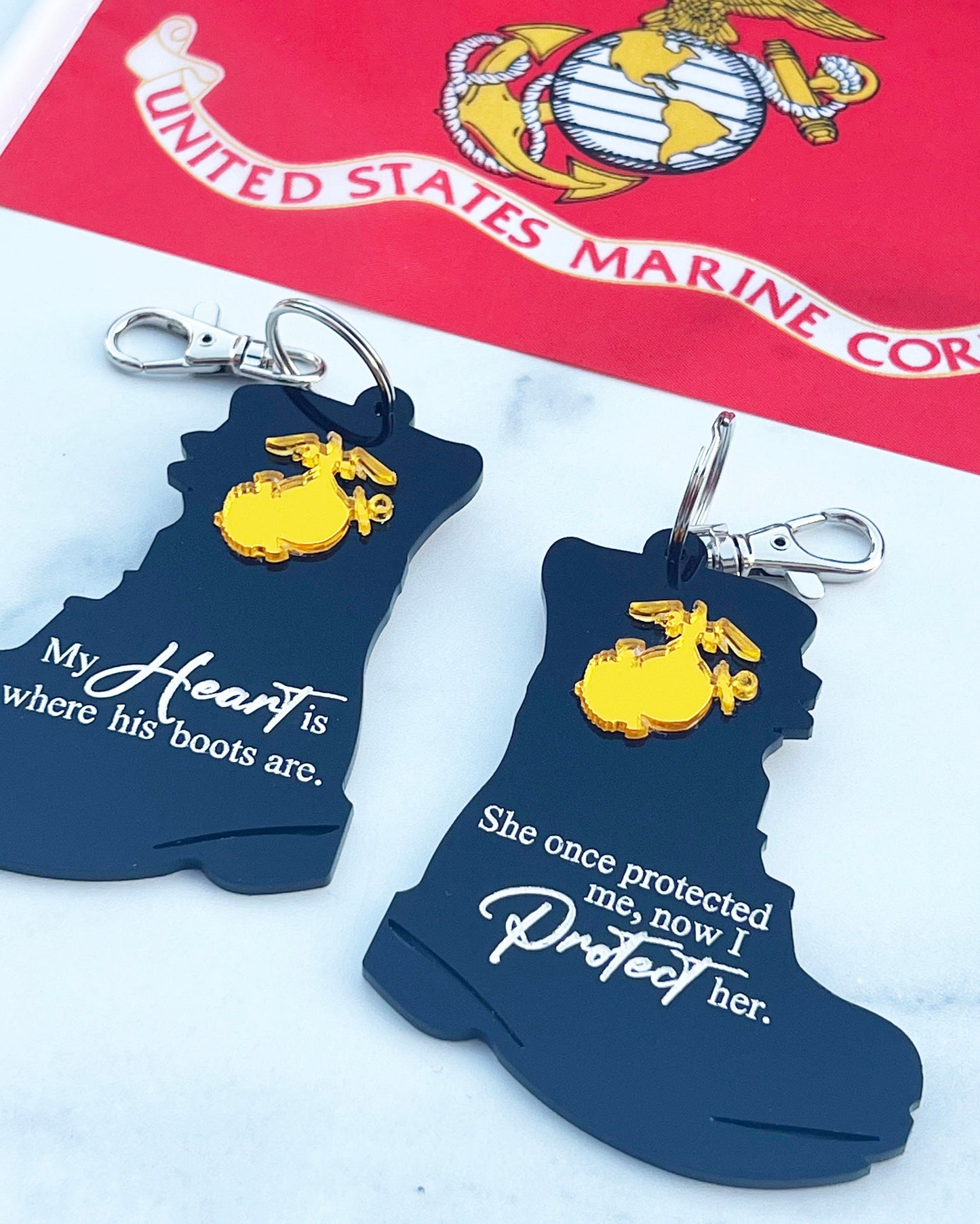 Marine Mom keychain , Marines keychain, Marine Corps gift, Marines graduation gift, Marine Crucible, Boot Camp gift, USMC License #286-23