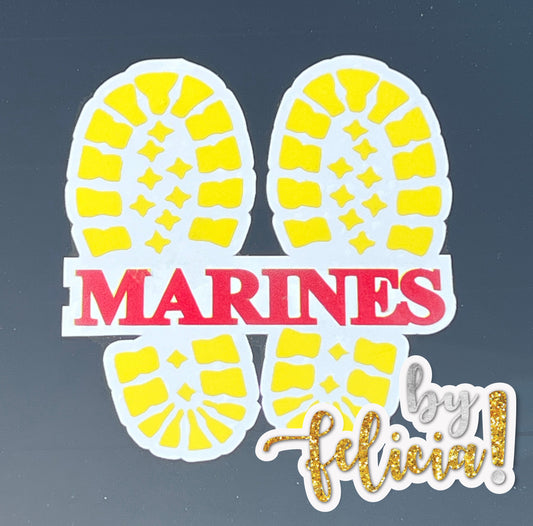 Marine Corps Decal | USMC Decal | Yellow Footprints Decal | The Few. The Proud. | Semper Fi | Marines | USMC License #286-23