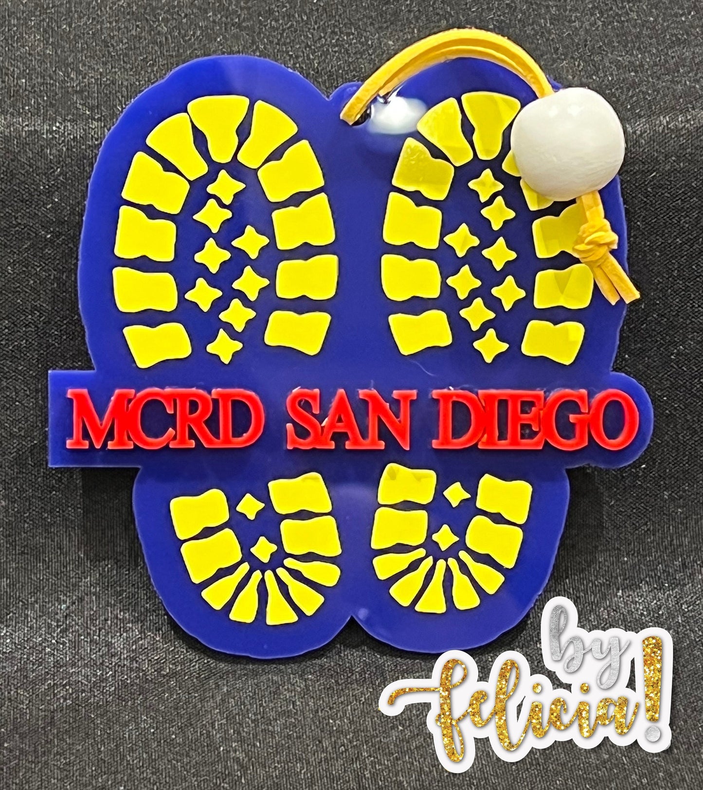 Marine Corps Ornament | Yellow Footprints | USMC Ornament | Marine Corps Gift | USMC Gift | Military Ornament | USMC License #286-23