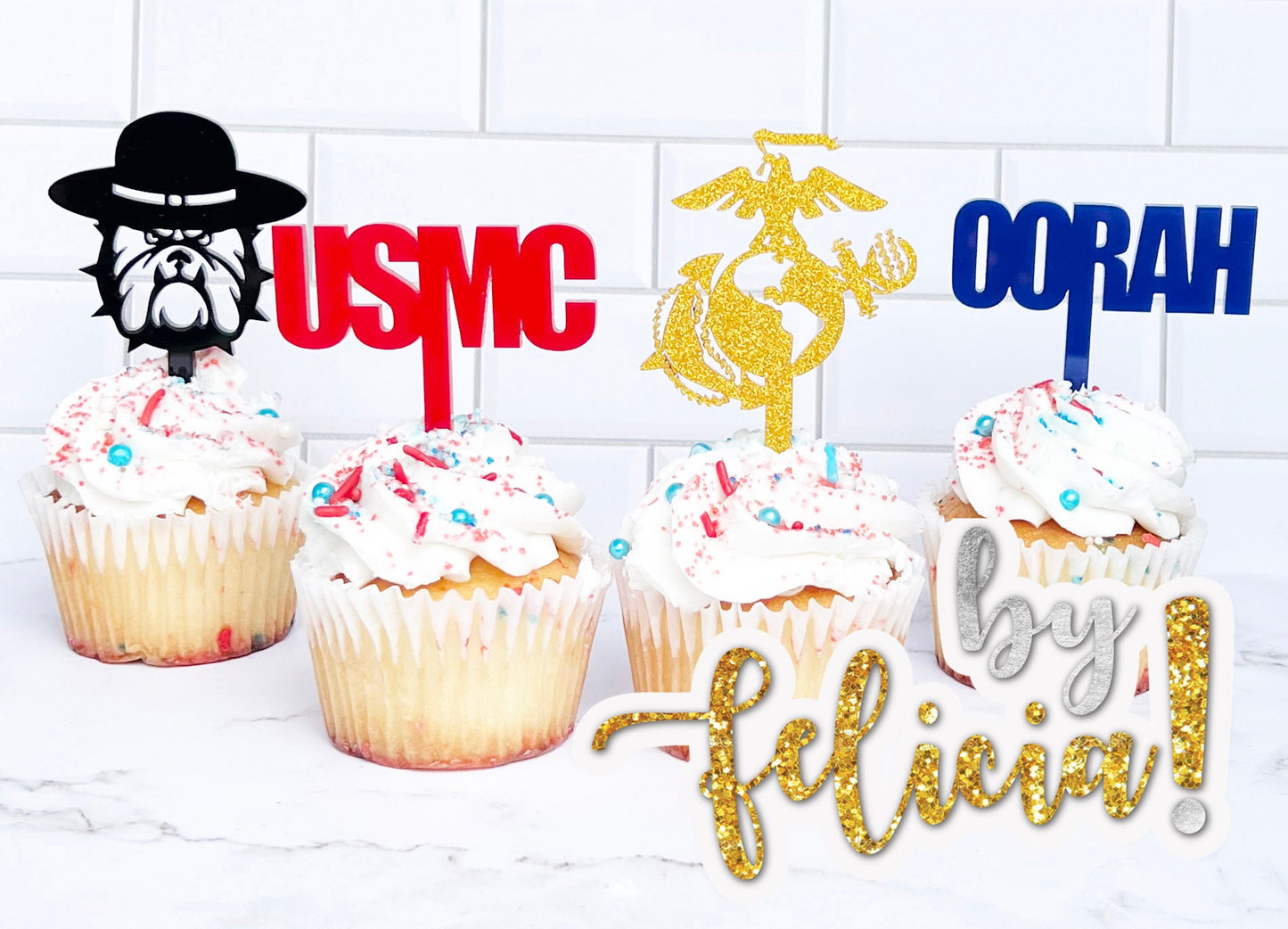 Marines cupcake toppers, Marines cake topper, USMC cupcake topper, Marines Party Décor, Marine party supplies, Marine party favors, # 286-23