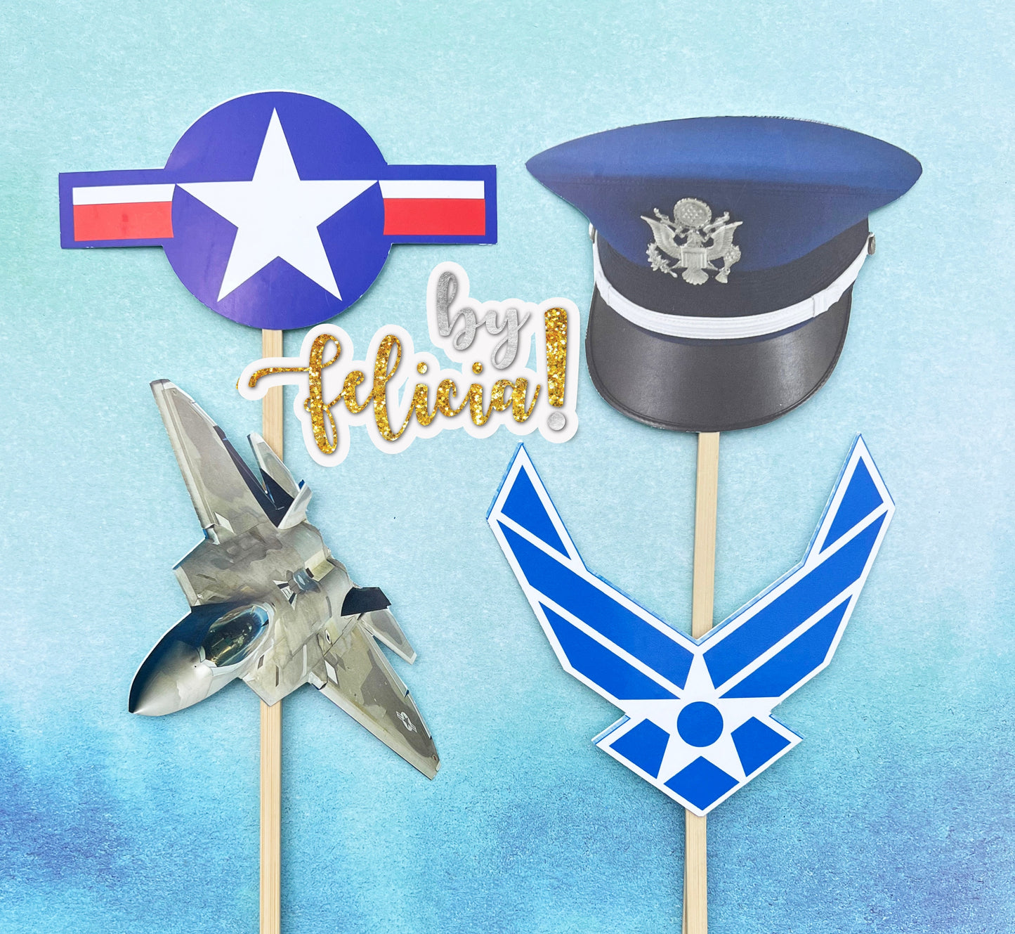 Air Force Party Decorations, Air Force Centerpiece, Air Force Boot Camp bound, Air Force Graduation Party, USAF Retirement Gift