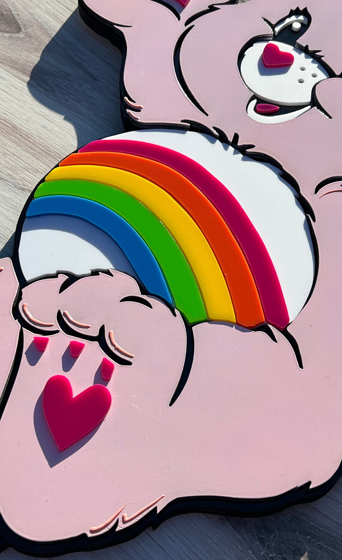 Care Bear Cheer Bear, Custom plaque, Care Bear gifts, Cheer bear, Wooden Plaque custom, Bear Plaque, Custom Acrylic plaque, Plaque Custom