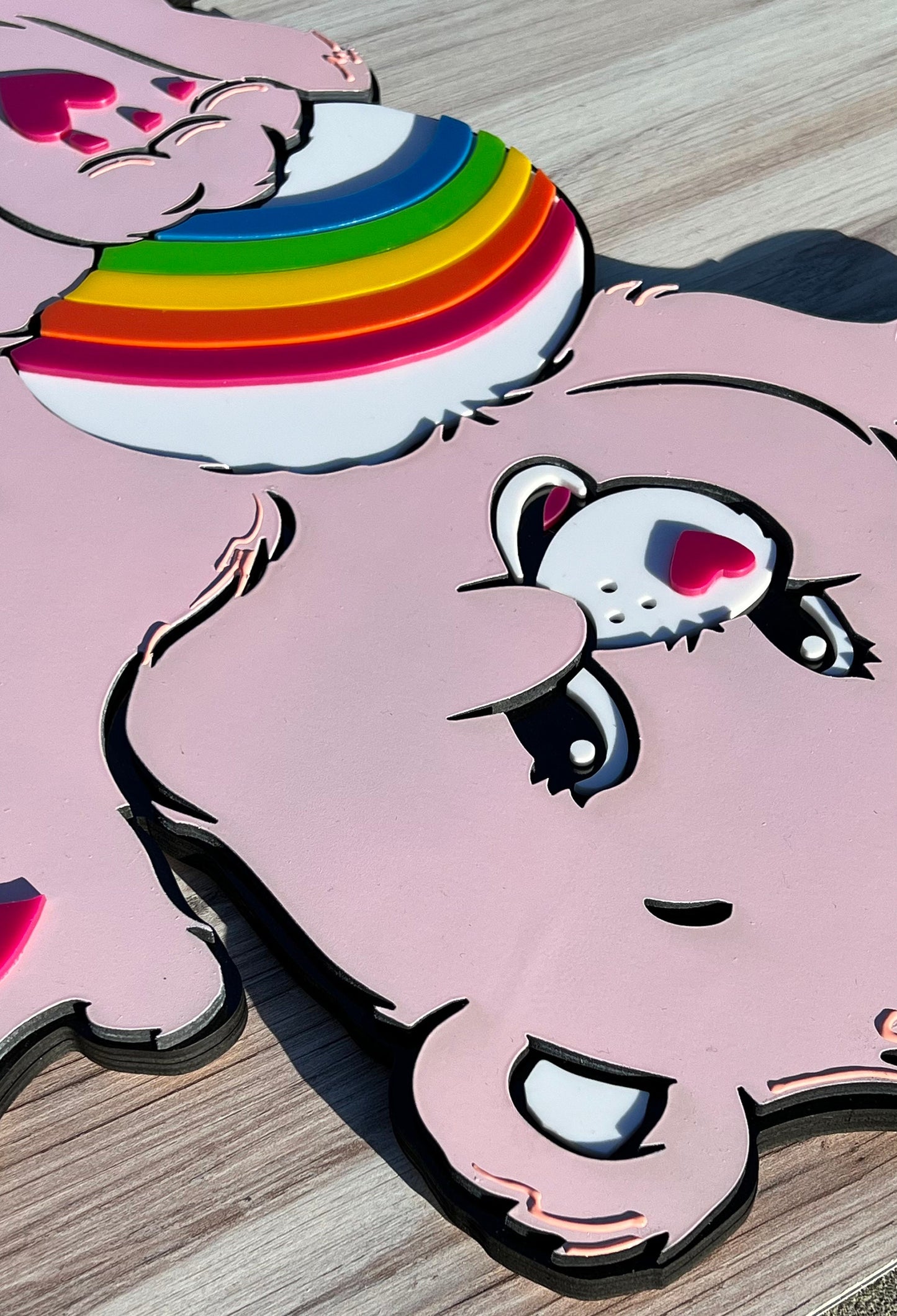 Care Bear Cheer Bear, Custom plaque, Care Bear gifts, Cheer bear, Wooden Plaque custom, Bear Plaque, Custom Acrylic plaque, Plaque Custom