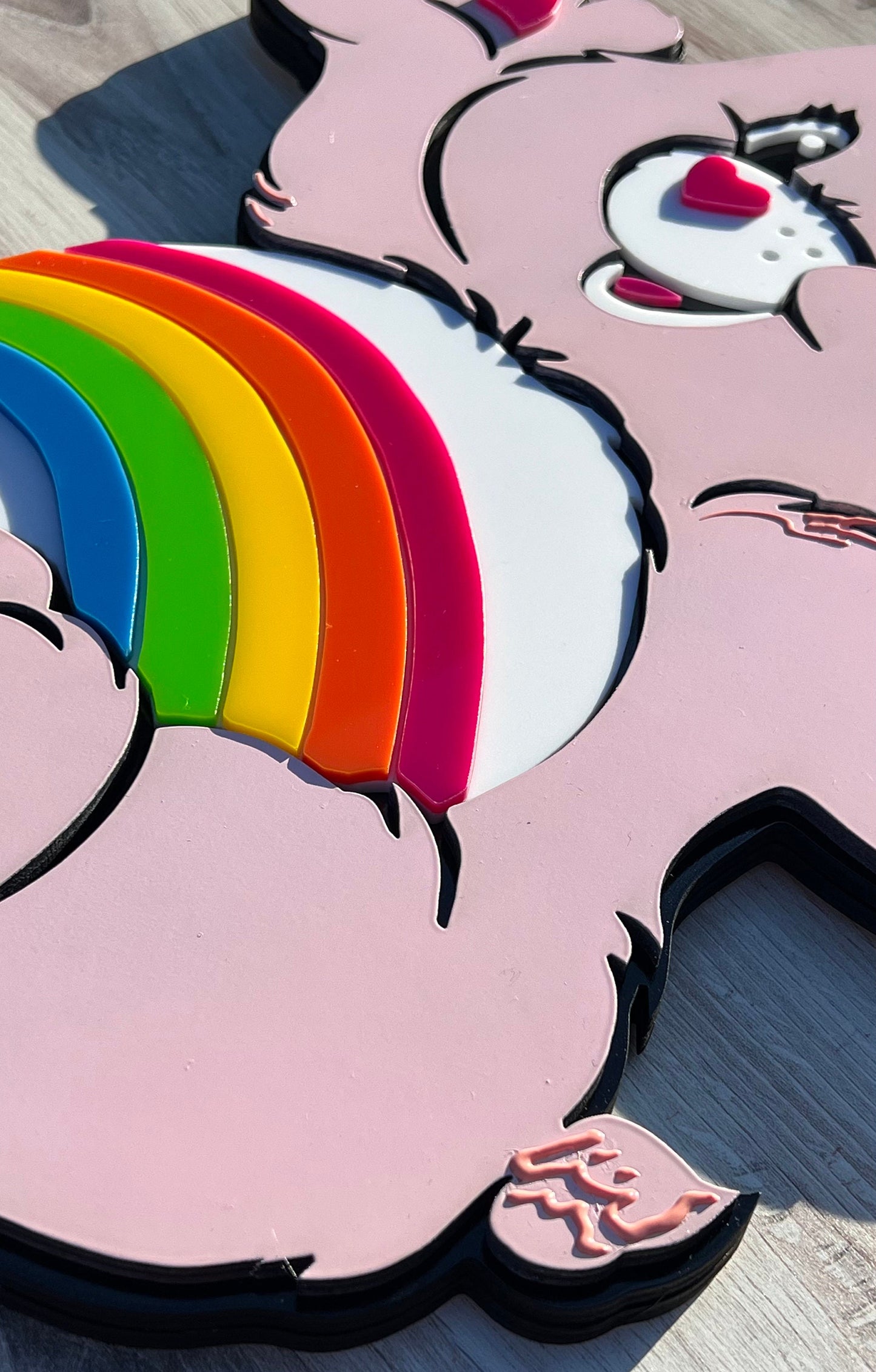 Care Bear Cheer Bear, Custom plaque, Care Bear gifts, Cheer bear, Wooden Plaque custom, Bear Plaque, Custom Acrylic plaque, Plaque Custom