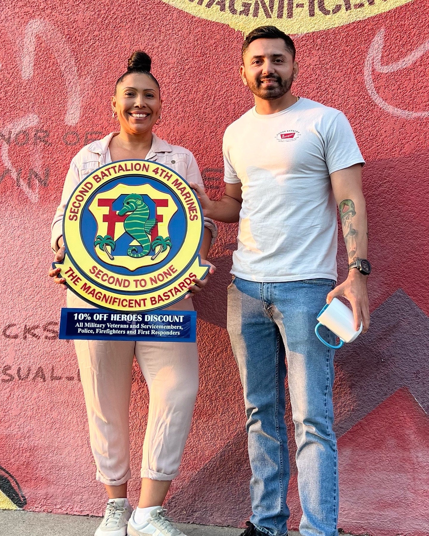 2nd Battalion 4th Marines, Marine Corps plaques, Marine Corps retirement gift,  marine corps gift, Marine retirement, USMC License #286-23