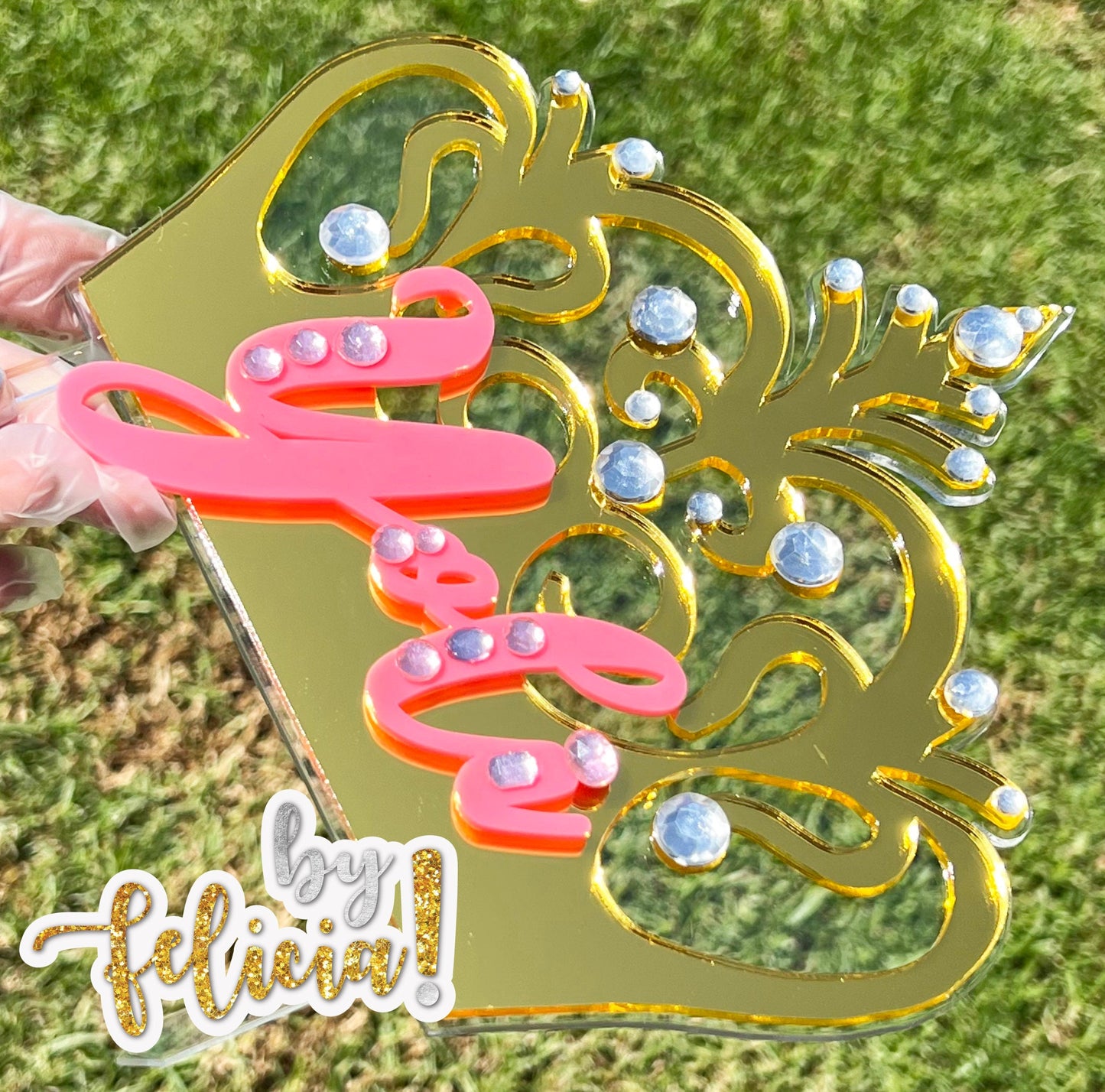 Crown cake topper, Custom cake topper, Princess party decoration, Personalized cake topper, Layered cake topper, Birthday cake topper