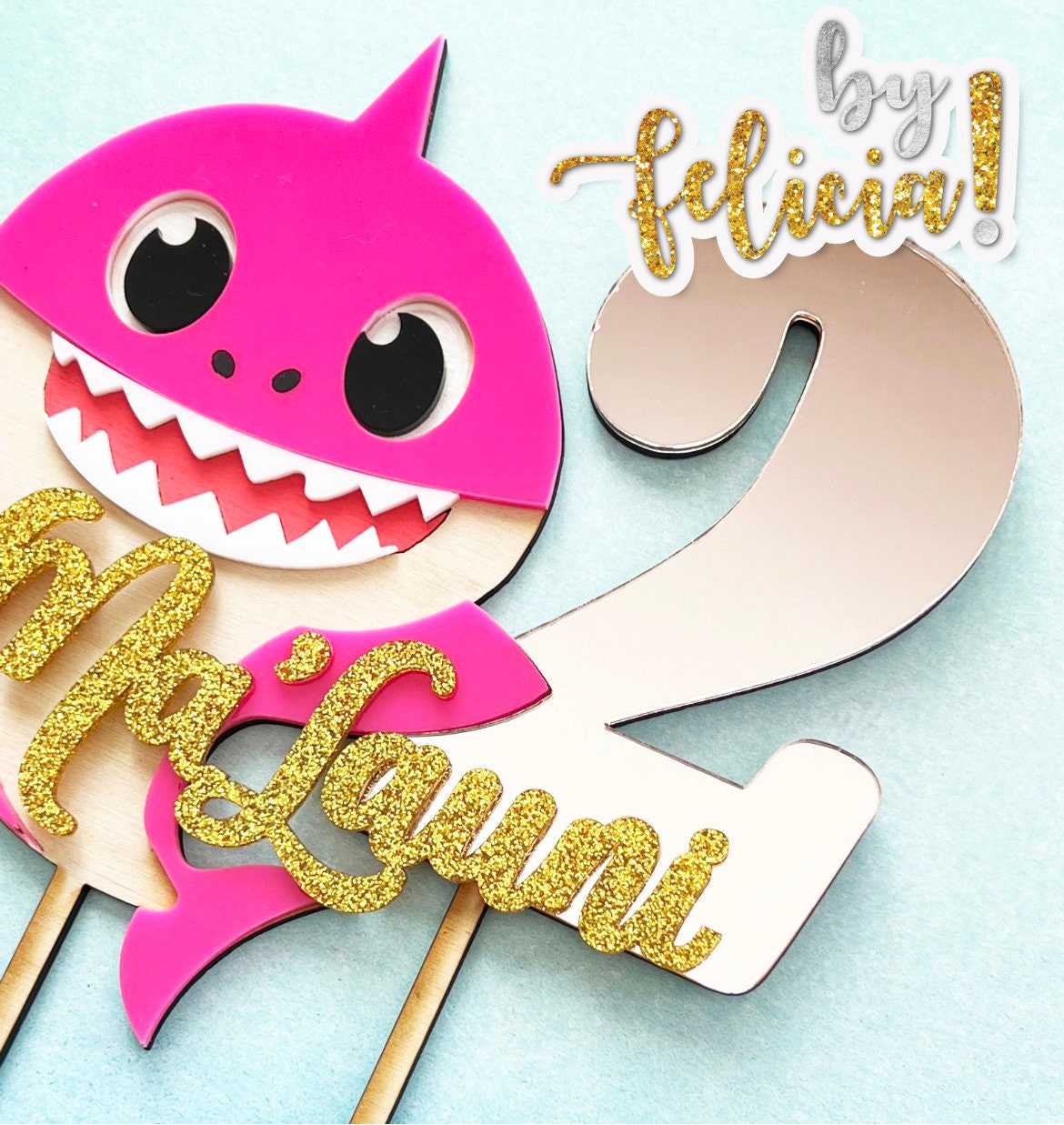 Baby Shark cake topper, Baby Shark birthday, Baby Shark party decor, Baby Shark party favors, Personalized cake topper, Birthday cake topper
