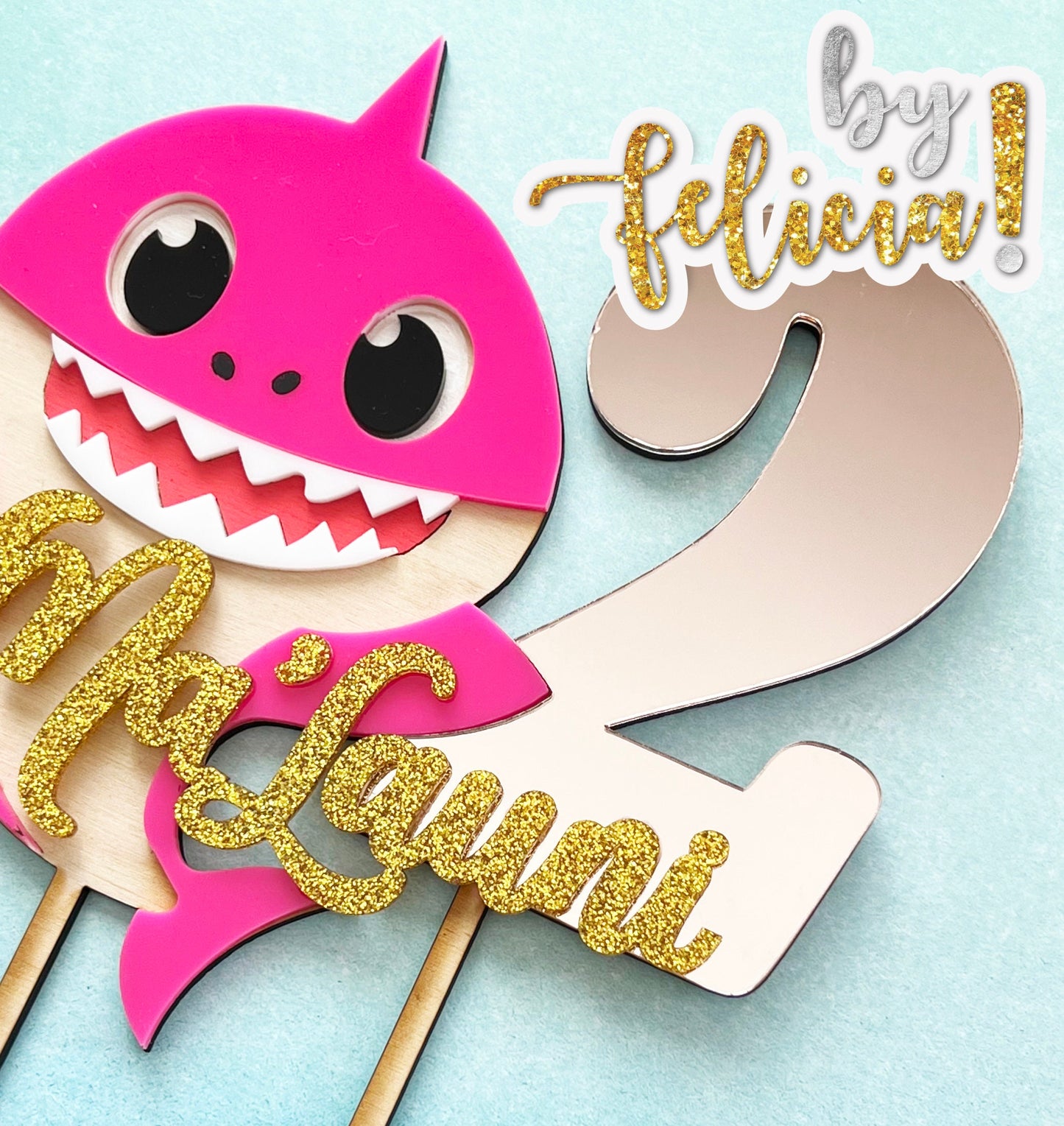 Baby Shark cake topper, Baby Shark birthday, Baby Shark party decor, Baby Shark party favors, Personalized cake topper, Birthday cake topper