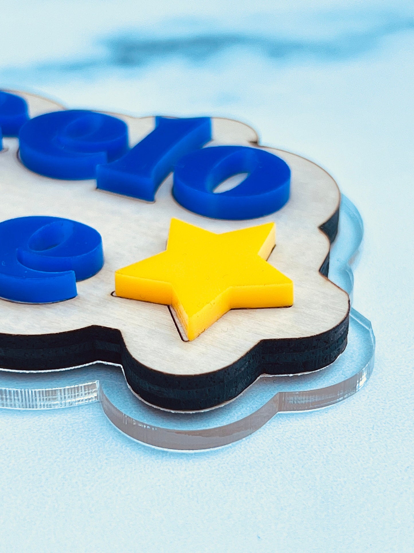 Spaceship cake topper, Rocket cake topper, Wooden cake topper, Personalized cake topper, Layered cake topper acrylic, Birthday cake topper