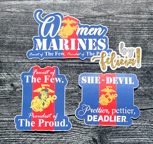 Female Marine Sticker, Female Marine Veteran, USMC Lady Sticker, Women Marine, Marine Corps lady stickers, USMC Hobbyist License #286-23