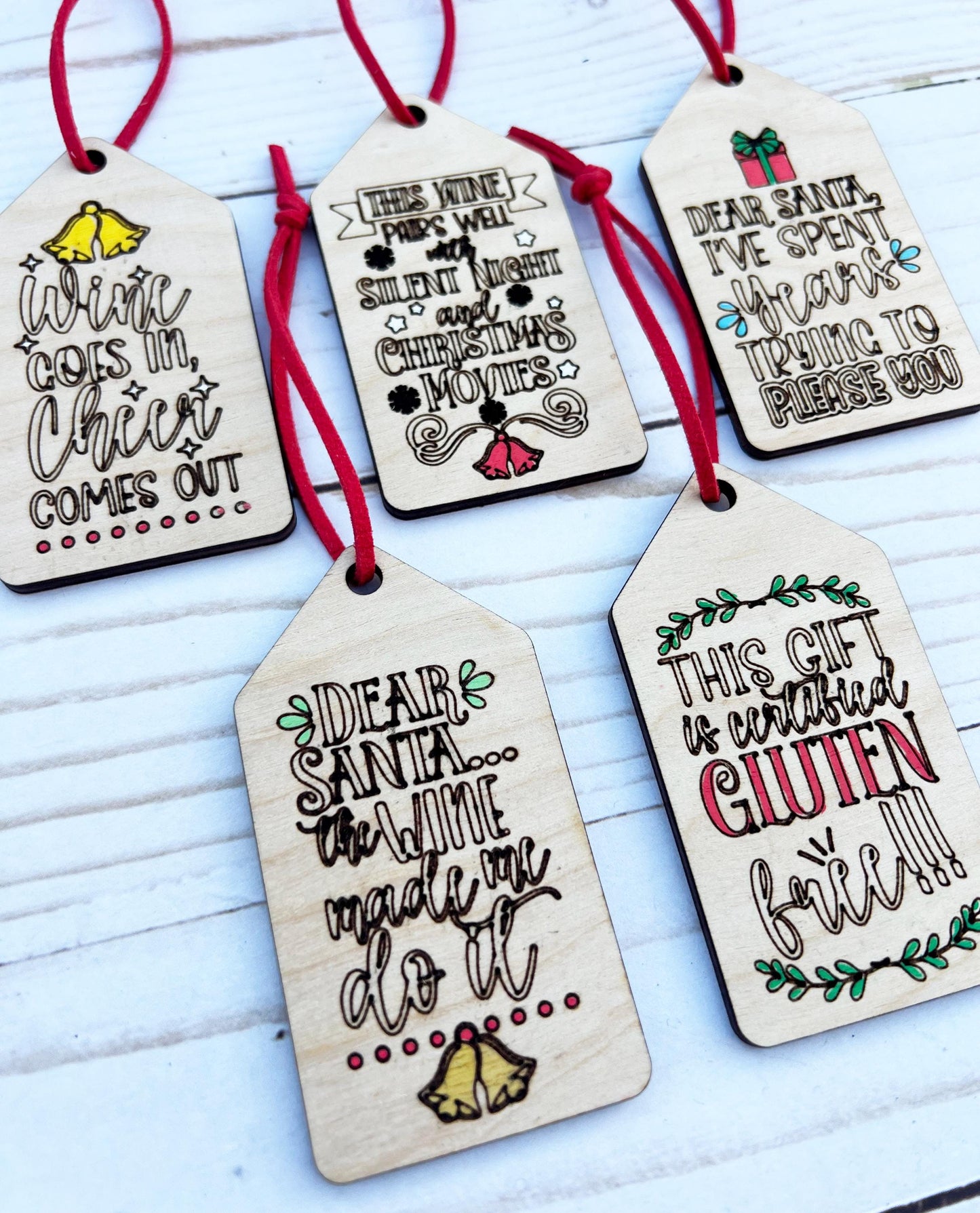 Wine tags Christmas, Wine tags personalized, Custom wine tags, Christmas wine labels, Christmas wine tags and ribbon, Holiday wine tag