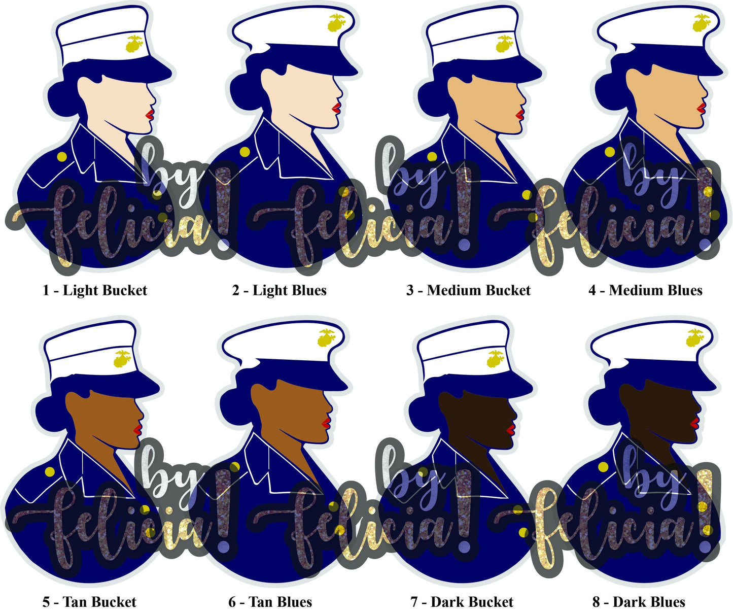 Dress Blues Female Marine Sticker, Female Marine Veteran, USMC Lady Sticker, Women Marine, Marine Corps lady stickers, USMC Hobbyist #286-23