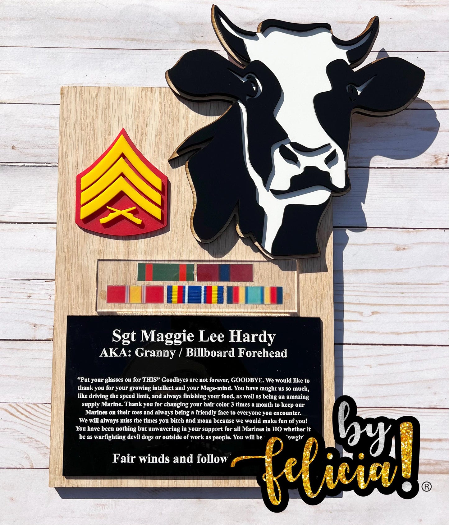 Custom Military Plaques, Marine Corps Plaques, USMC License 286-32