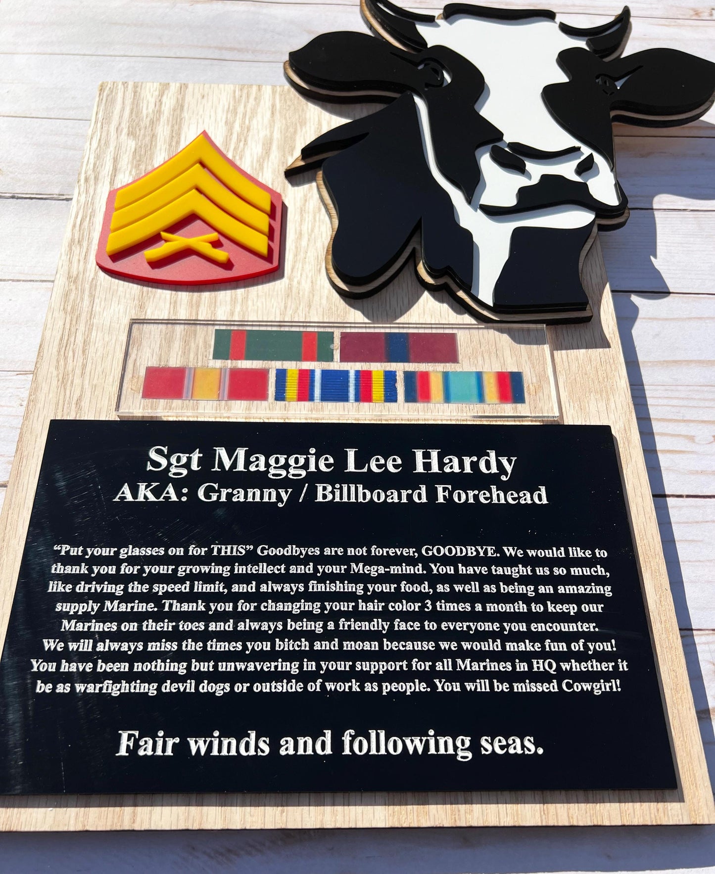 Custom Military Plaques, Marine Corps Plaques, USMC License 286-32